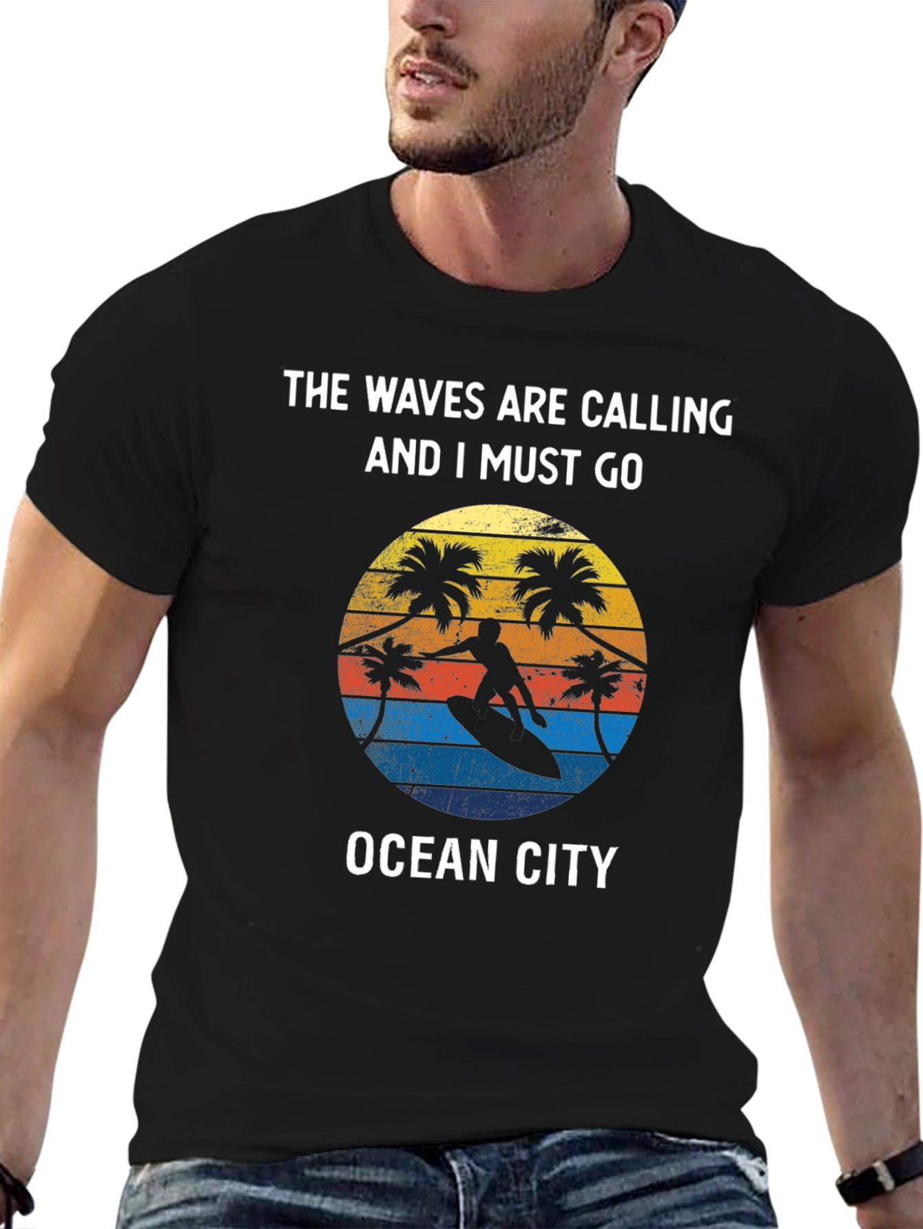 Ocean City Surfer T-Shirt - Waves Are Calling Tee