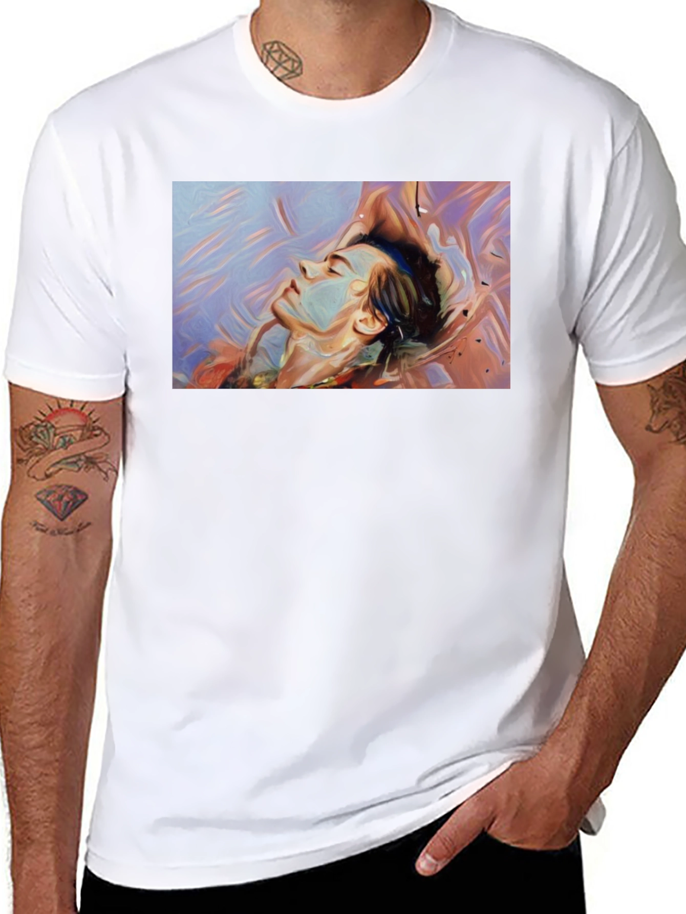 Abstract Dreamscape Graphic Black T-Shirt