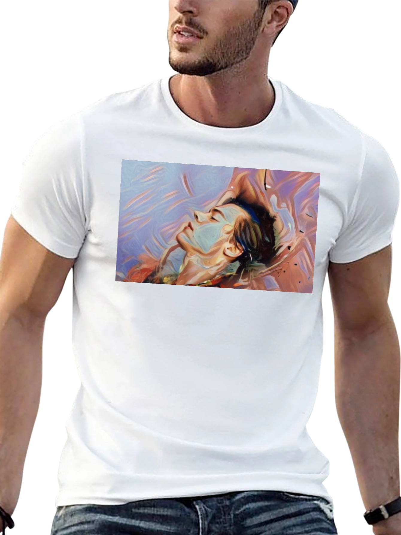 Abstract Dreamscape Graphic Black T-Shirt