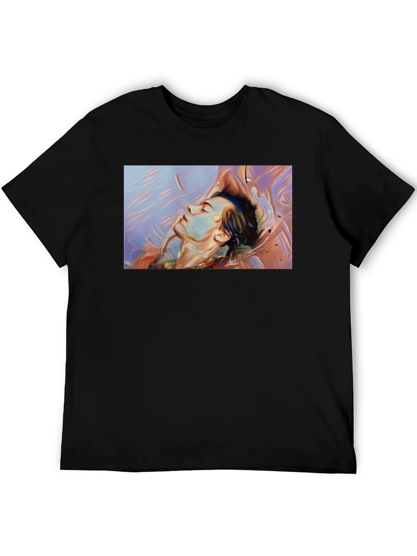 Abstract Dreamscape Graphic Black T-Shirt