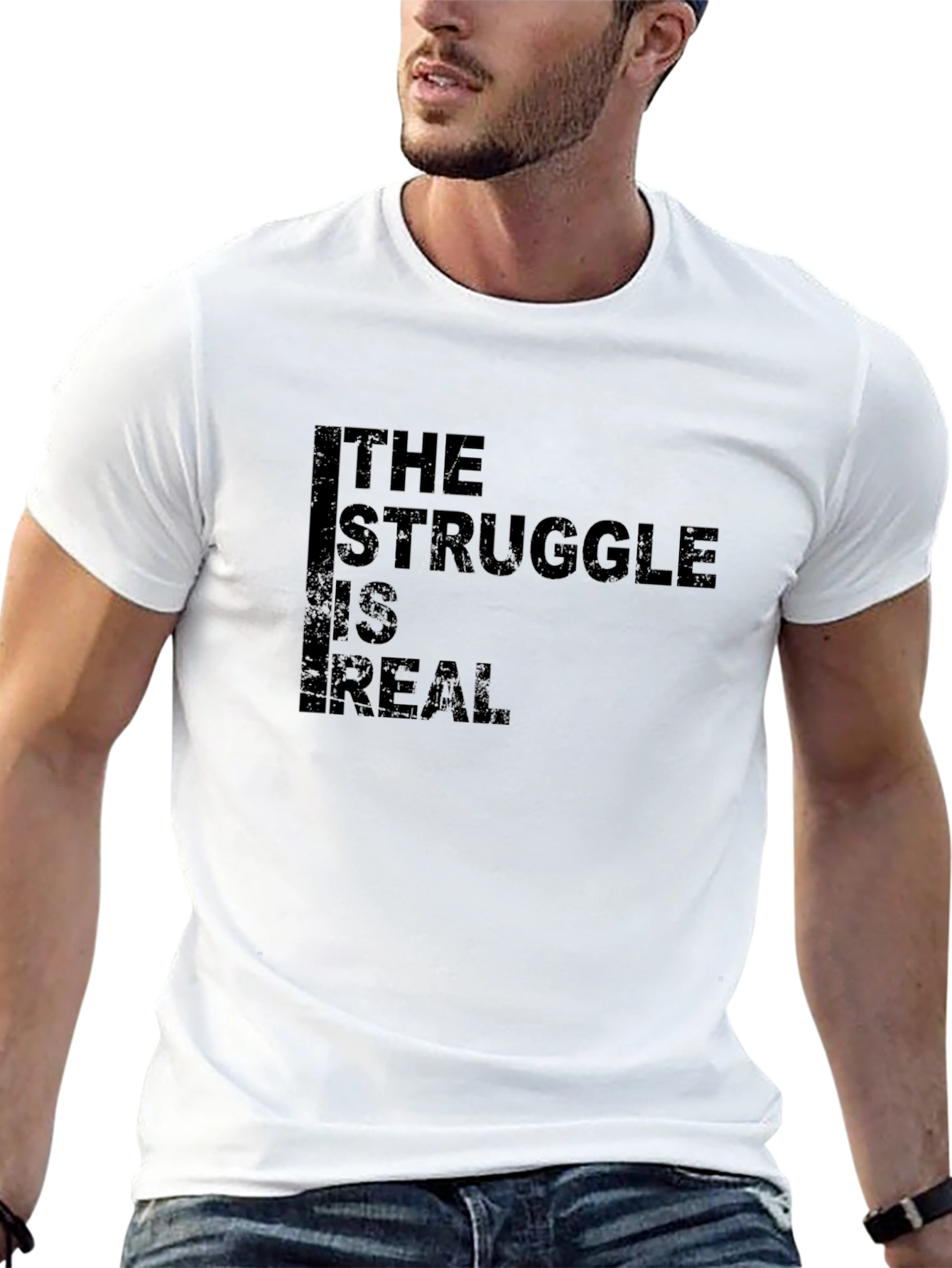The Struggle is Real Graphic Black T-Shirt