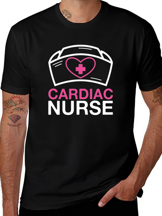 Cardiac Nurse T-Shirt - Heart & Nurse Cap Design