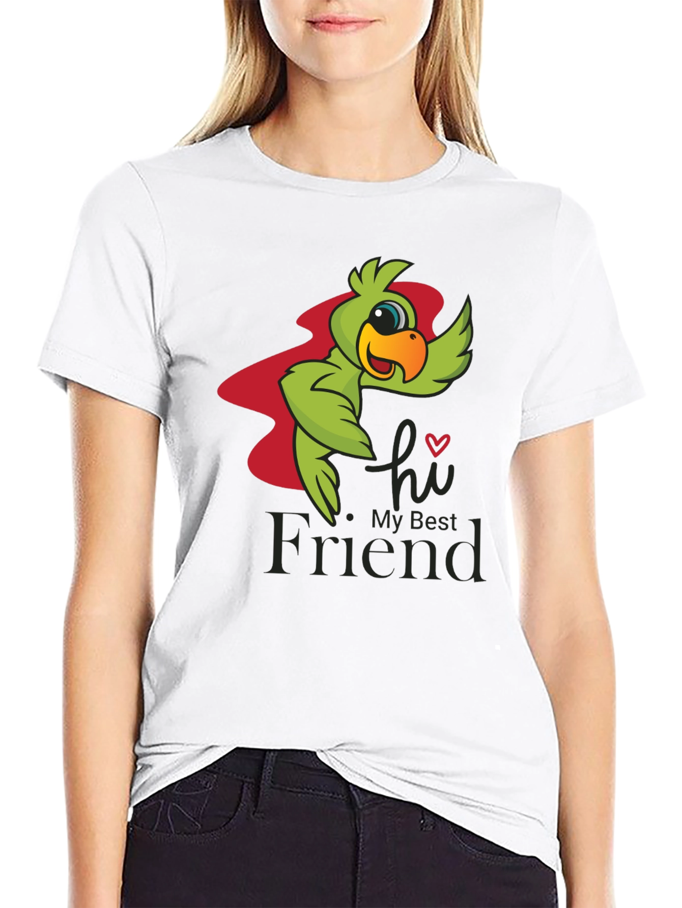 Hi My Best Friend Parrot Graphic Tee