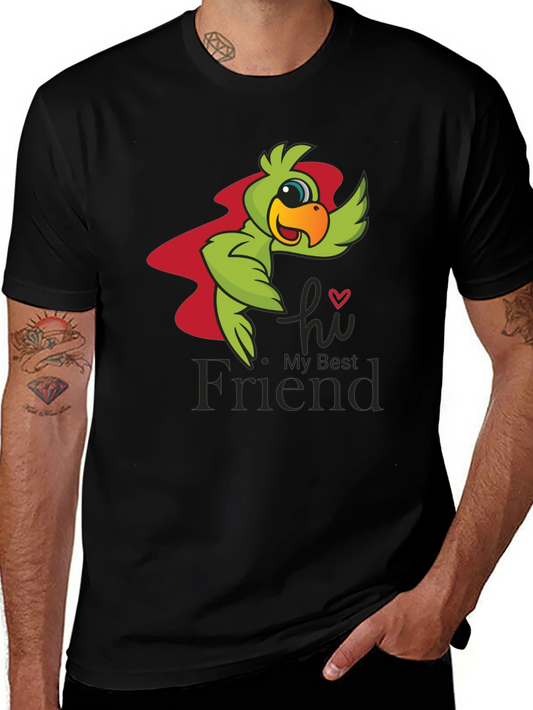 Hi My Best Friend Parrot Graphic Tee