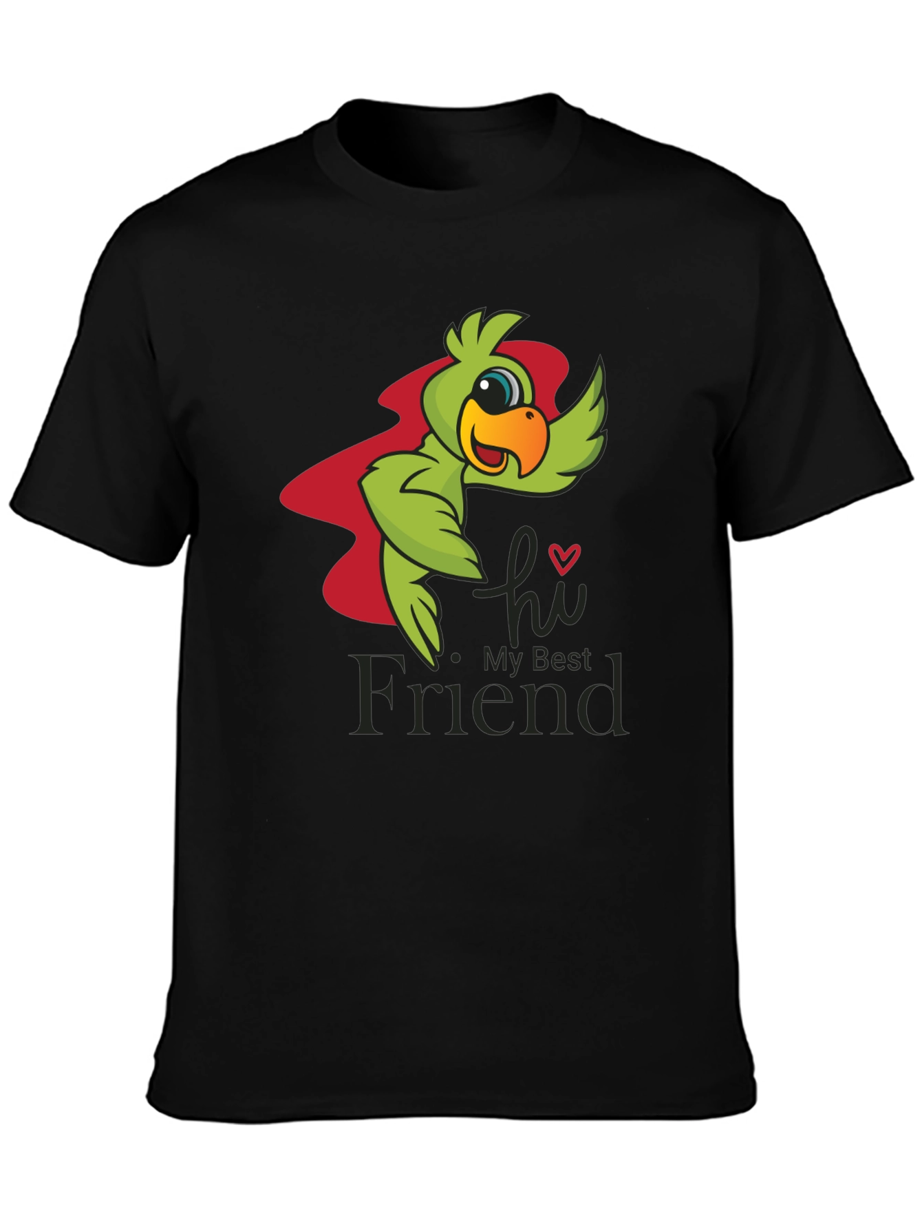 Hi My Best Friend Parrot Graphic Tee