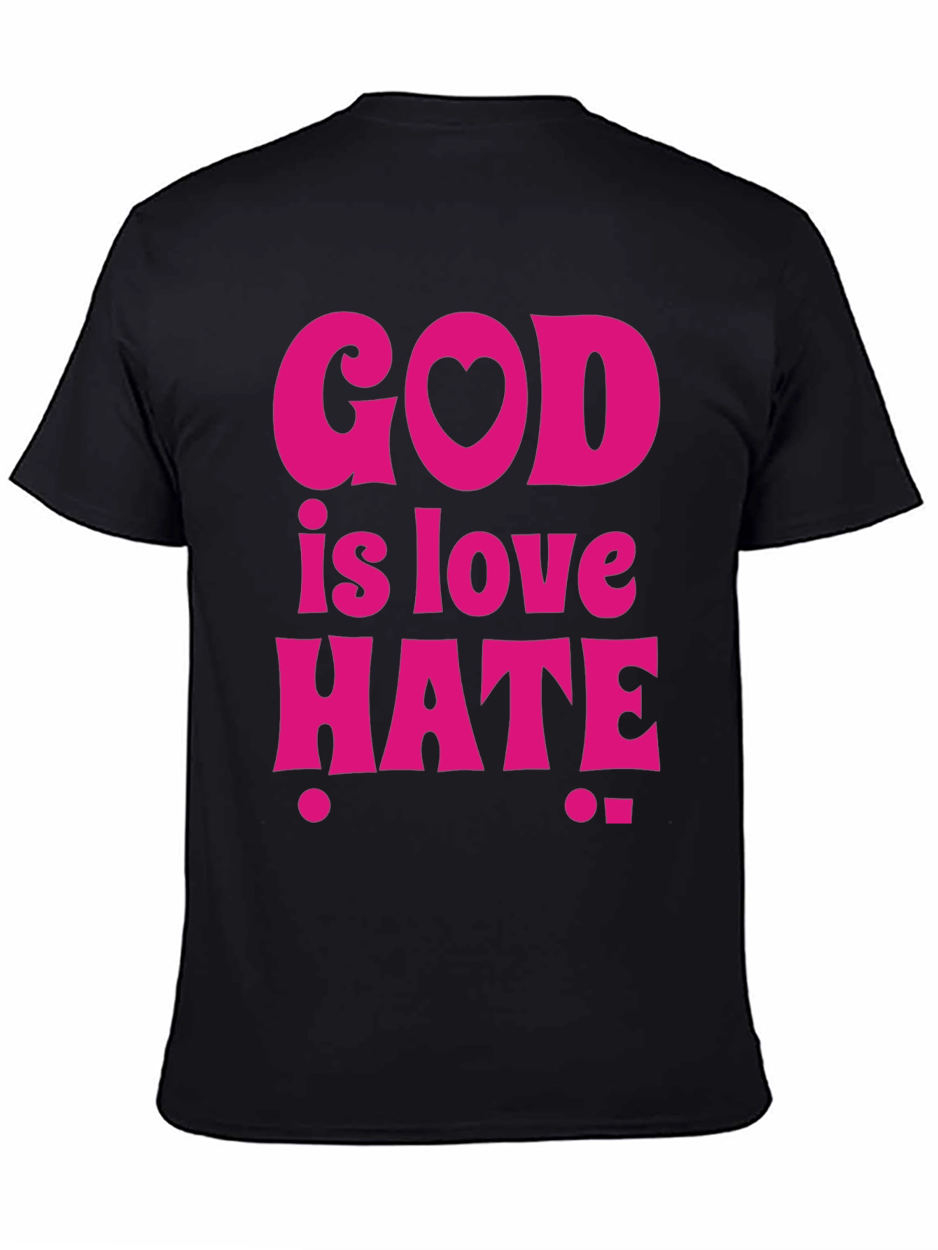God is Love Hate Black Graphic Tee