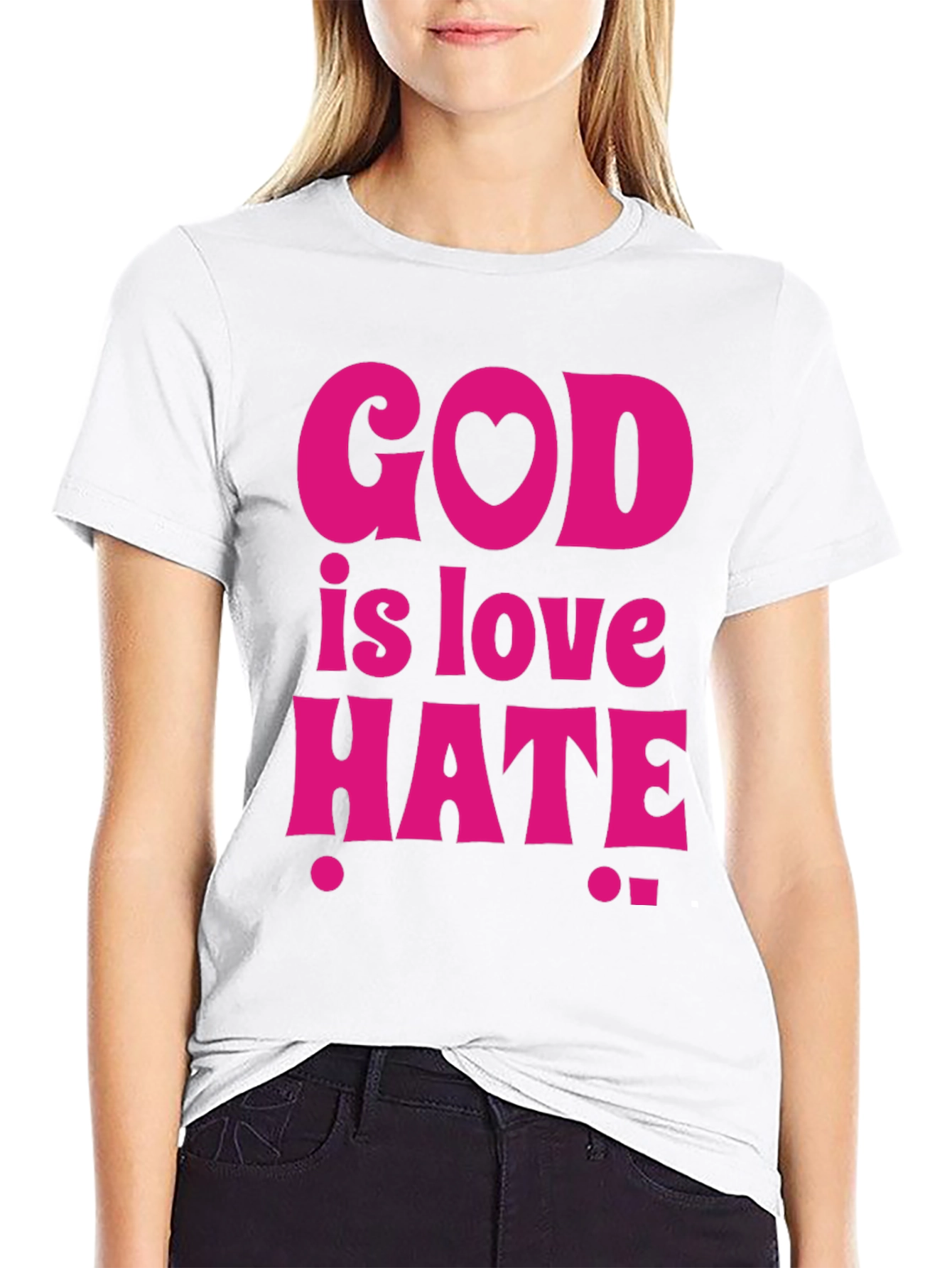 God is Love Hate Black Graphic Tee