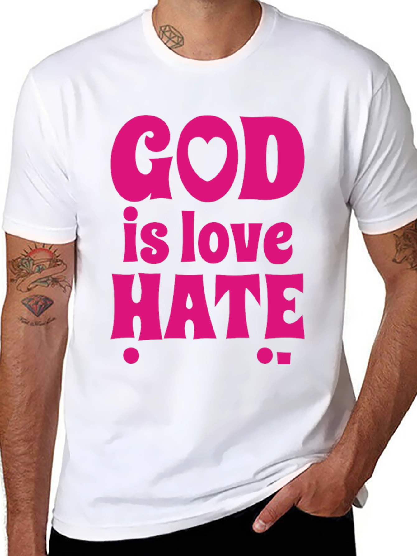 God is Love Hate Black Graphic Tee