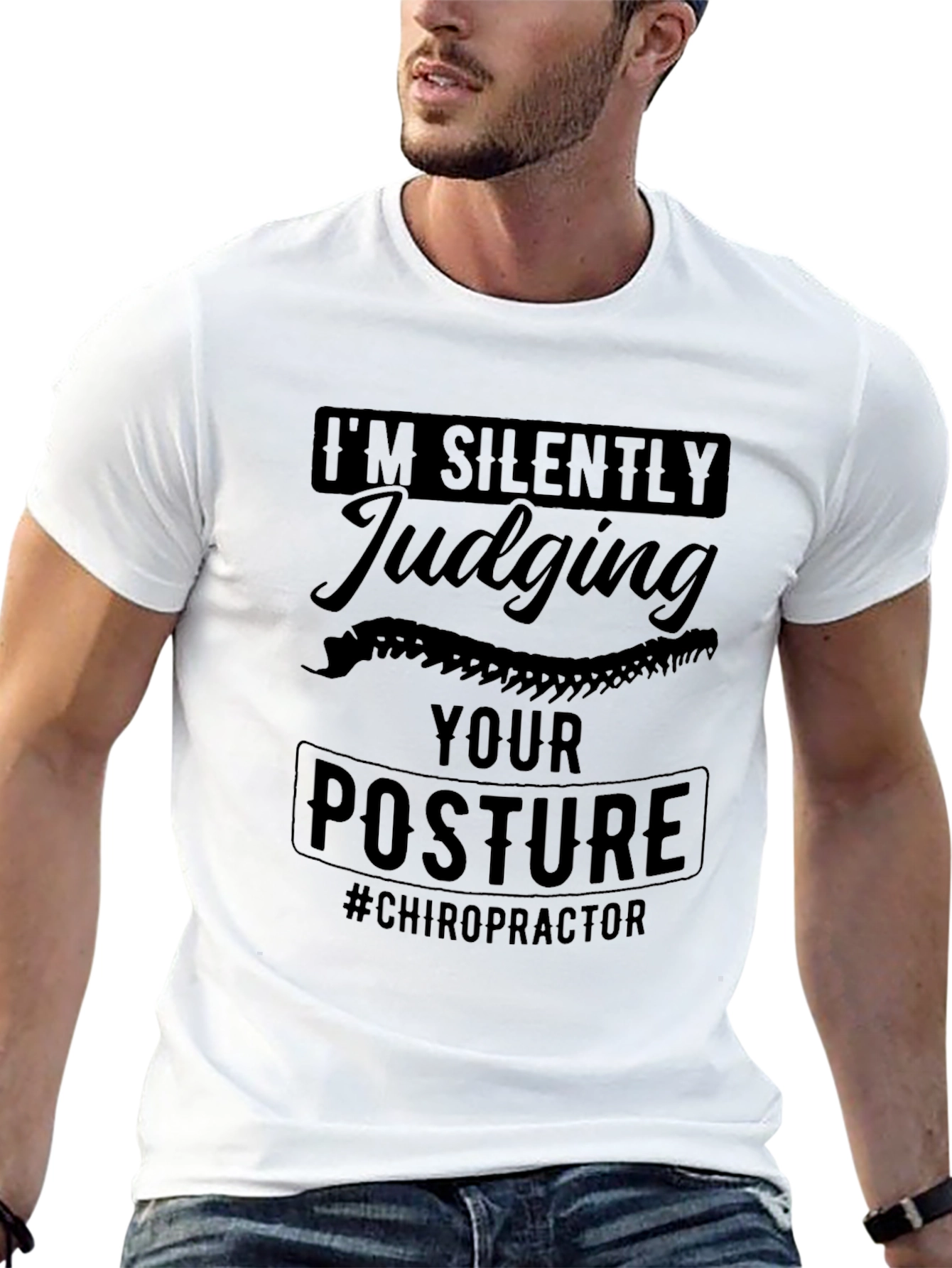Chiropractor Posture Judging T-Shirt - Funny Spine Tee