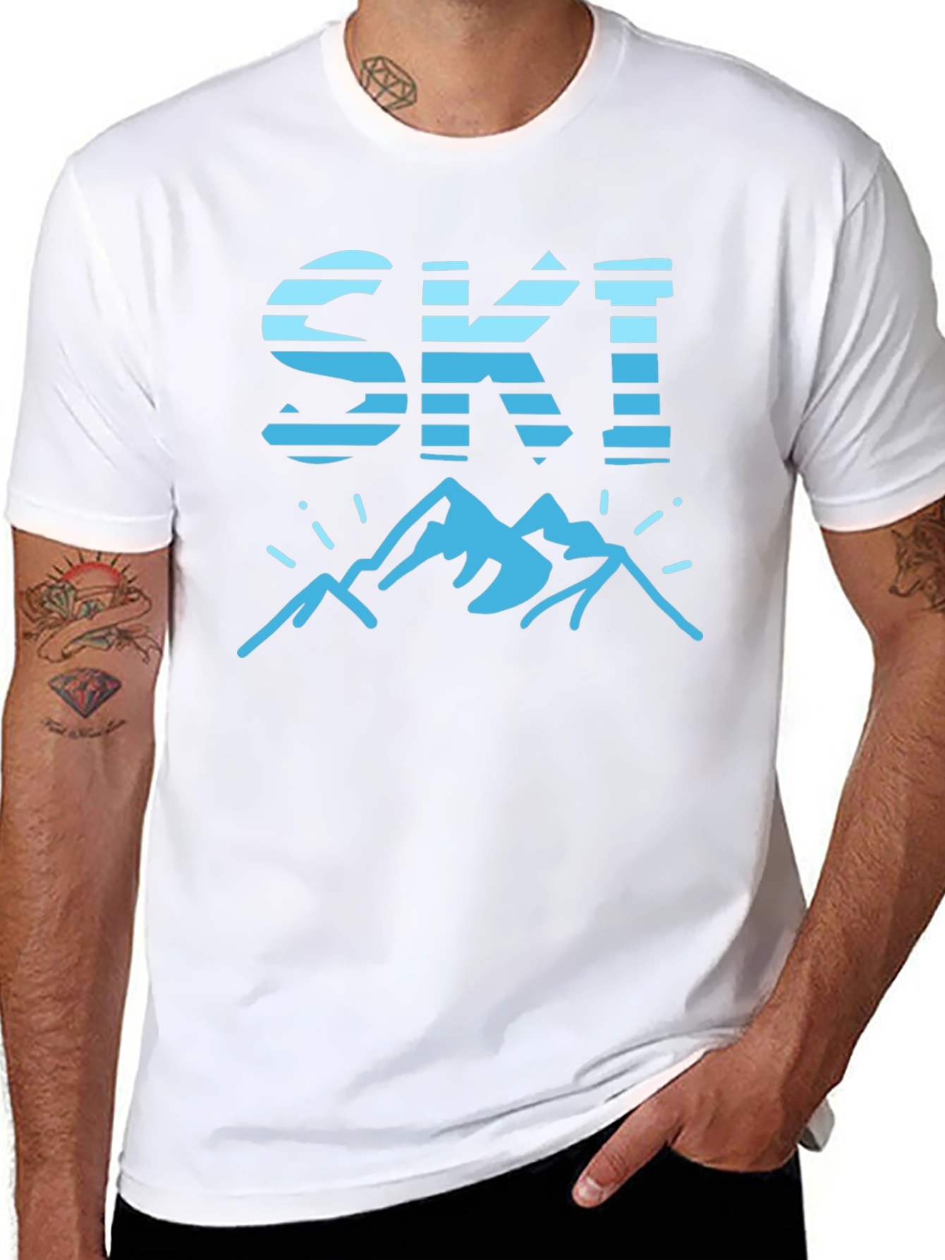 Ski Mountain Graphic Tee - Blue