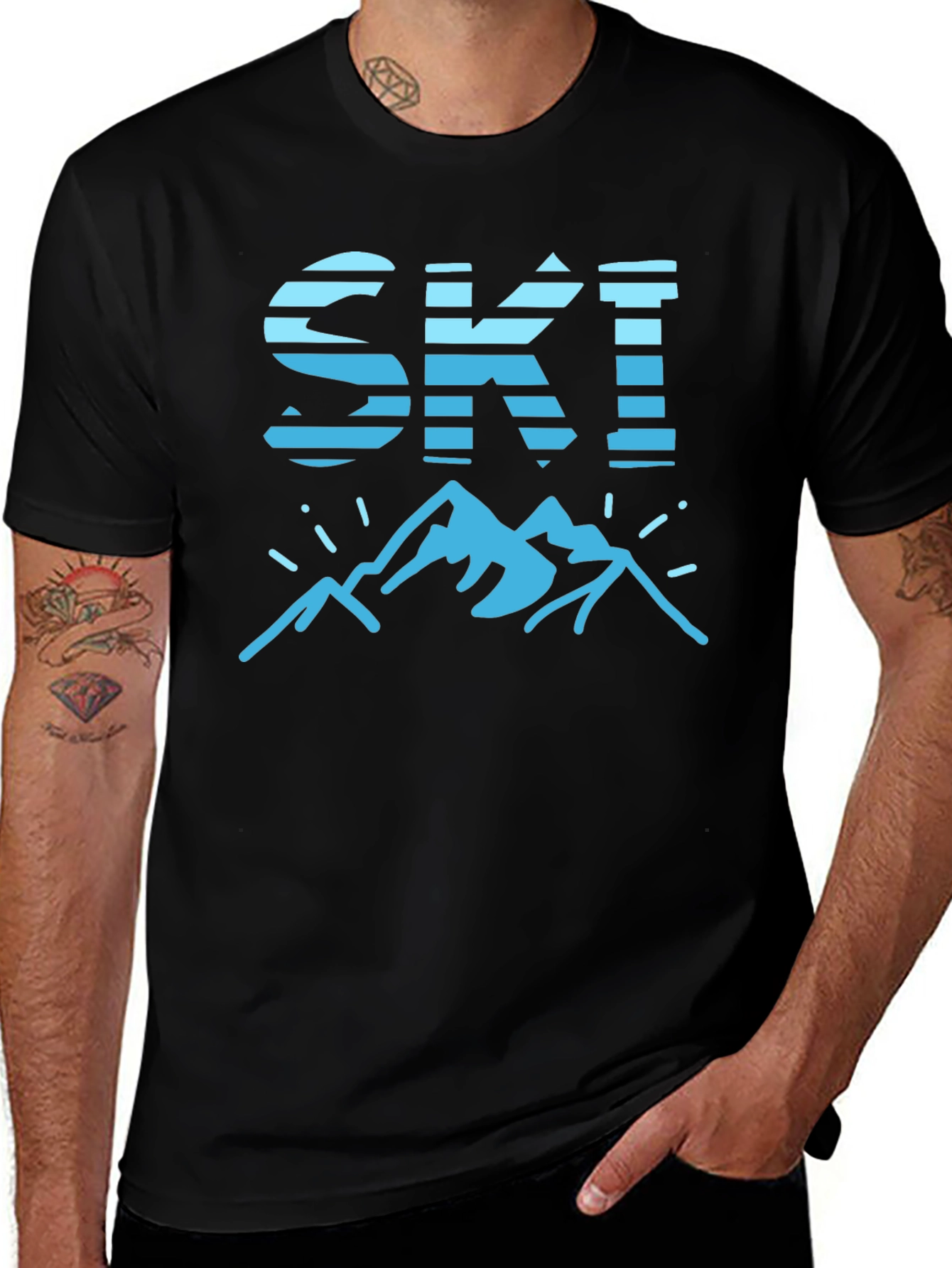 Ski Mountain Graphic Tee - Blue