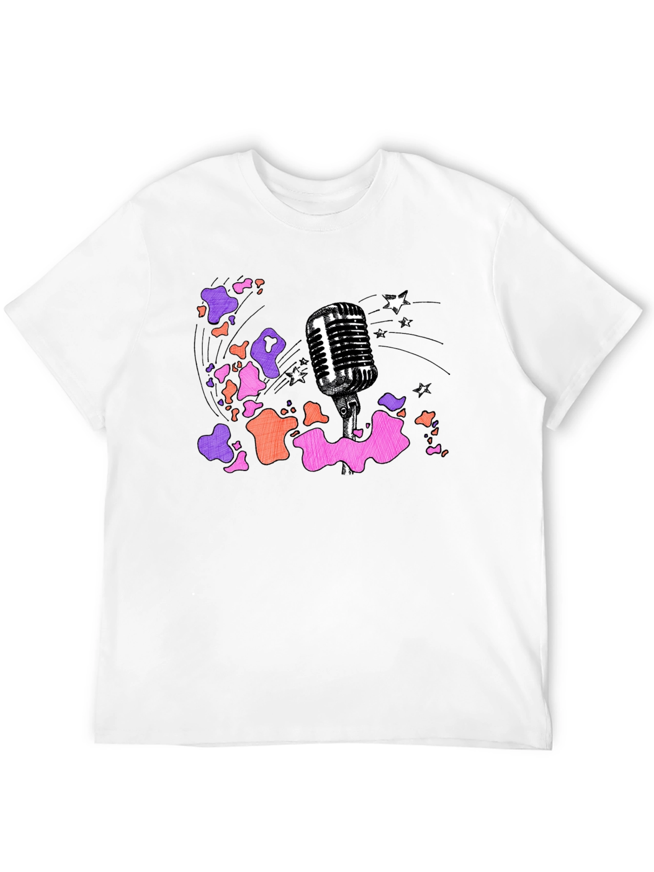 Retro Microphone Graphic Tee - Classic Style