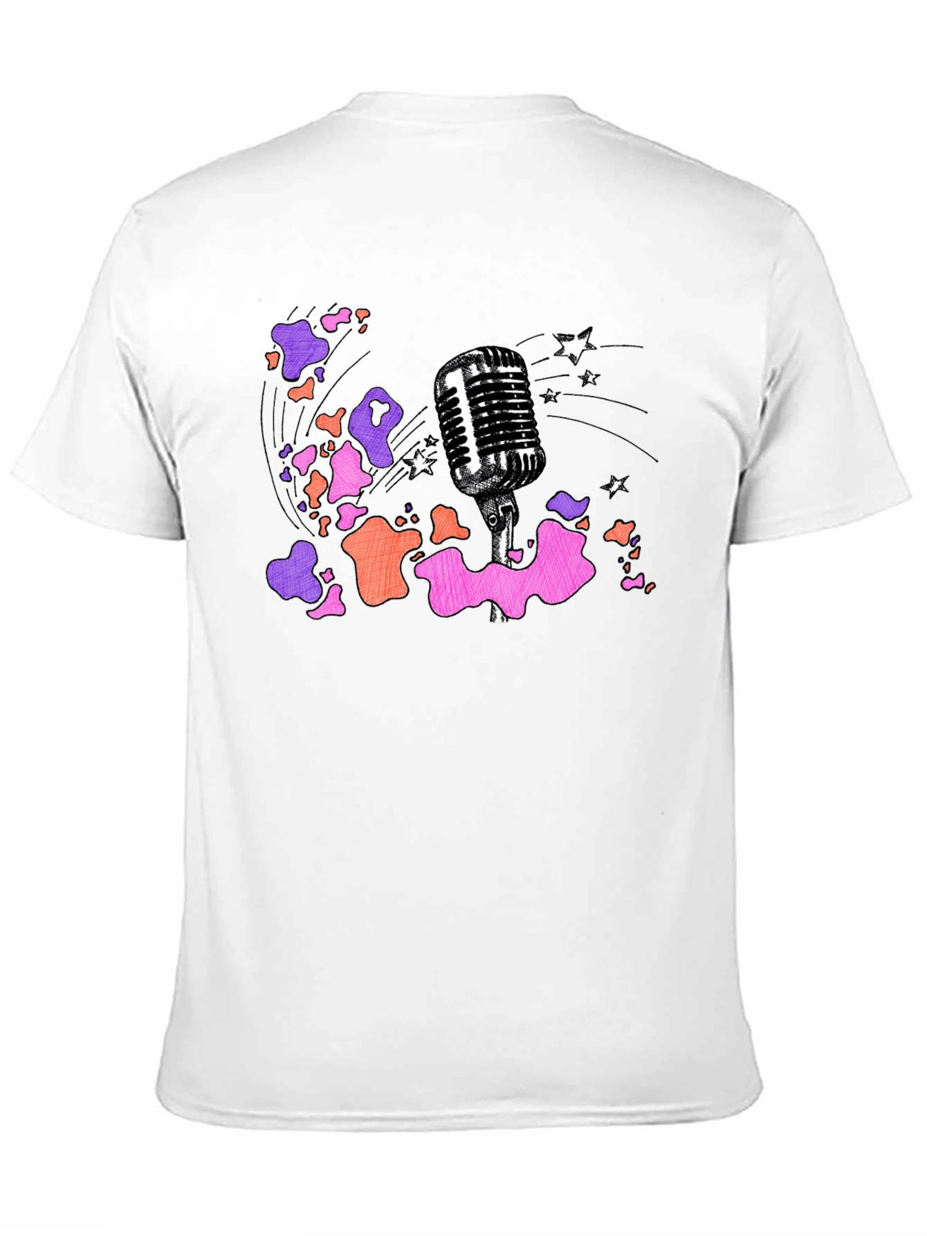 Retro Microphone Graphic Tee - Classic Style