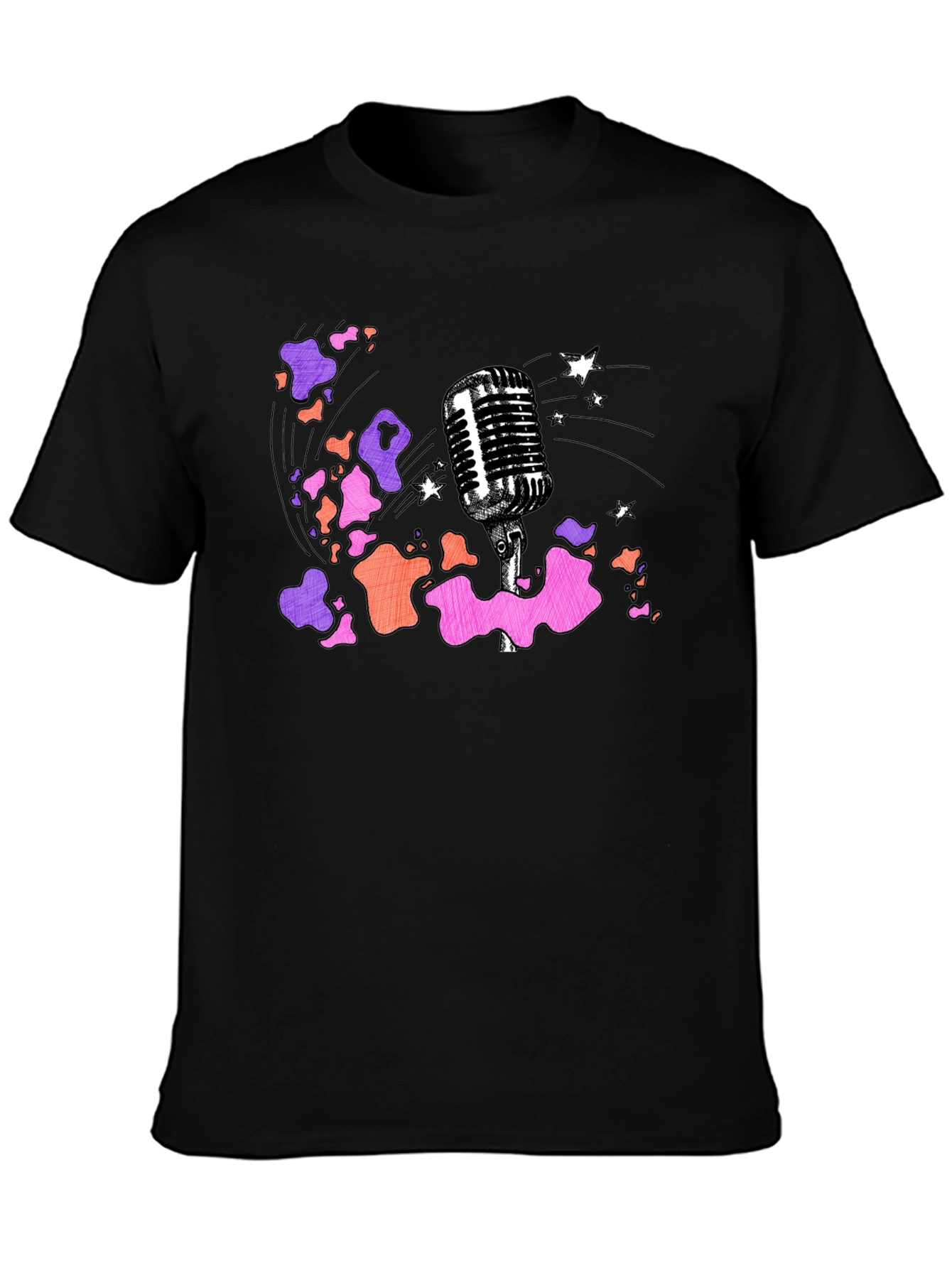 Retro Microphone Graphic Tee - Classic Style
