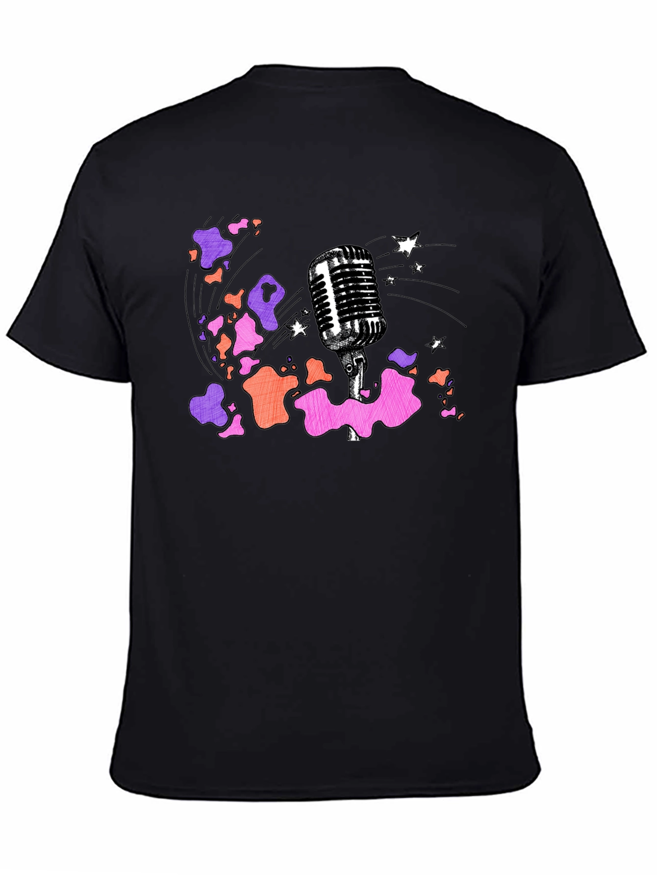 Retro Microphone Graphic Tee - Classic Style