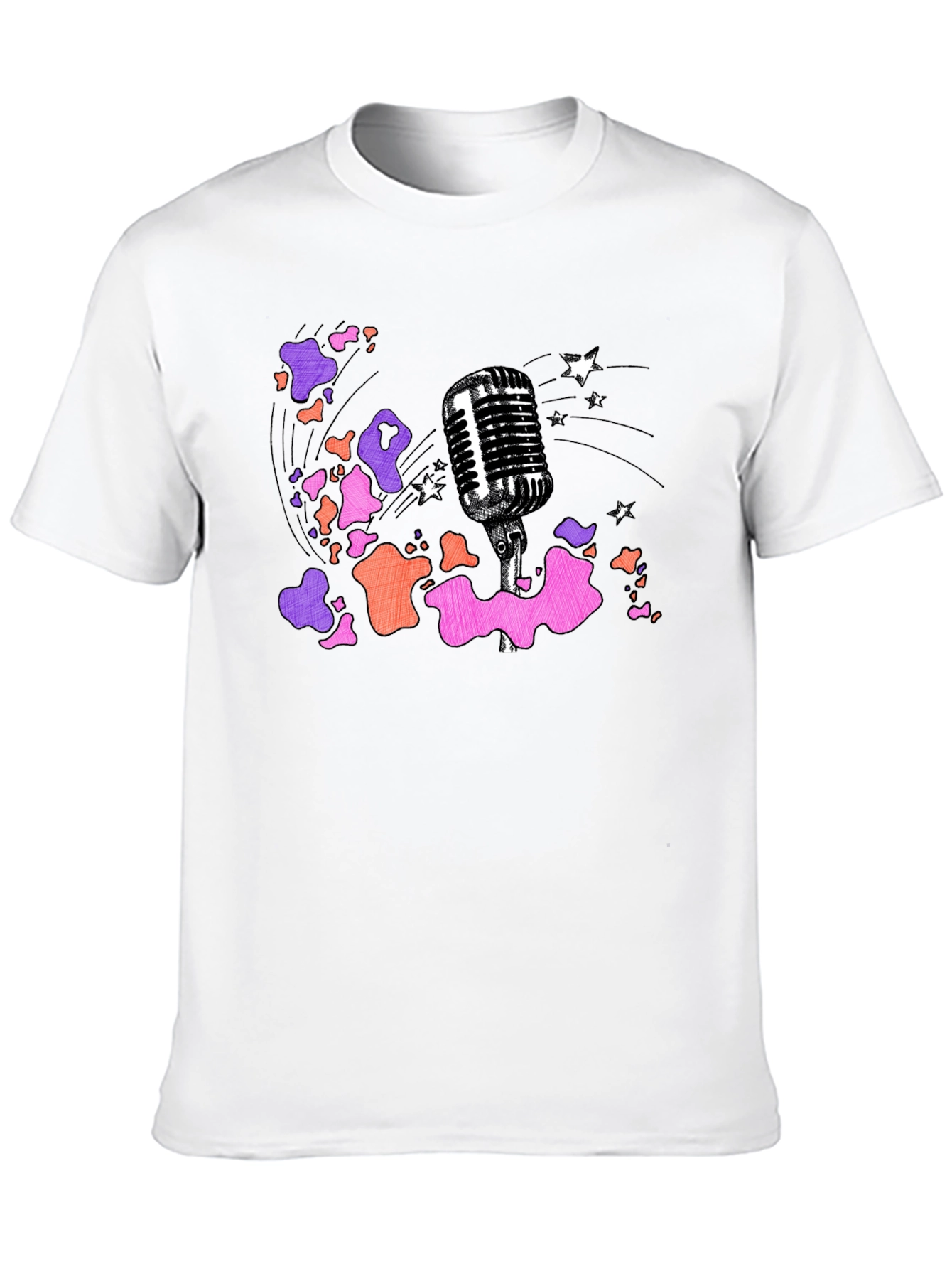 Retro Microphone Graphic Tee - Classic Style