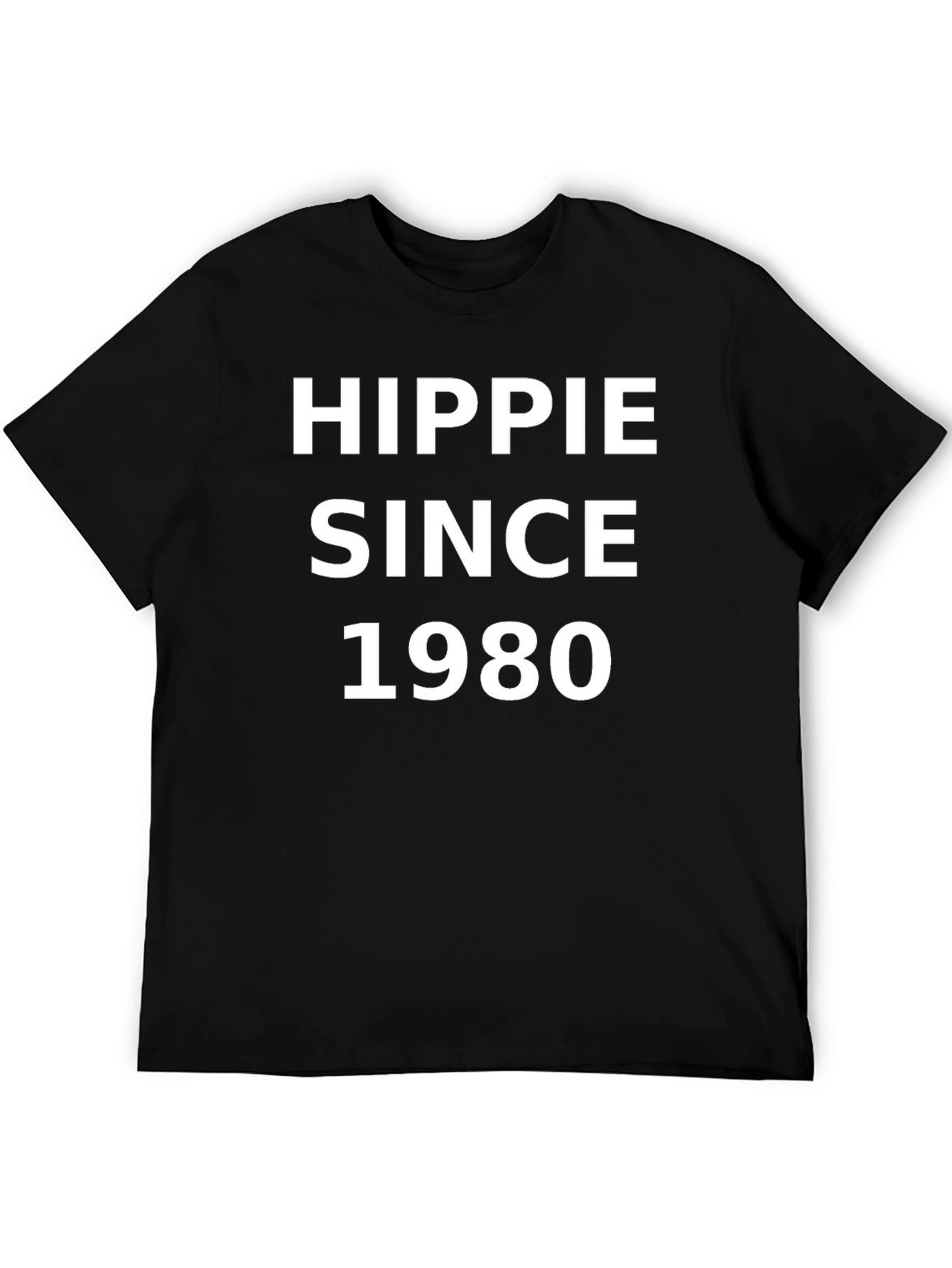 Hippie Since 1980 Black Graphic T-Shirt