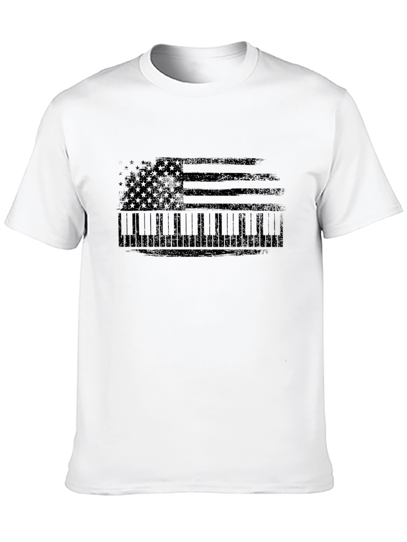 Piano American Flag Graphic T-Shirt