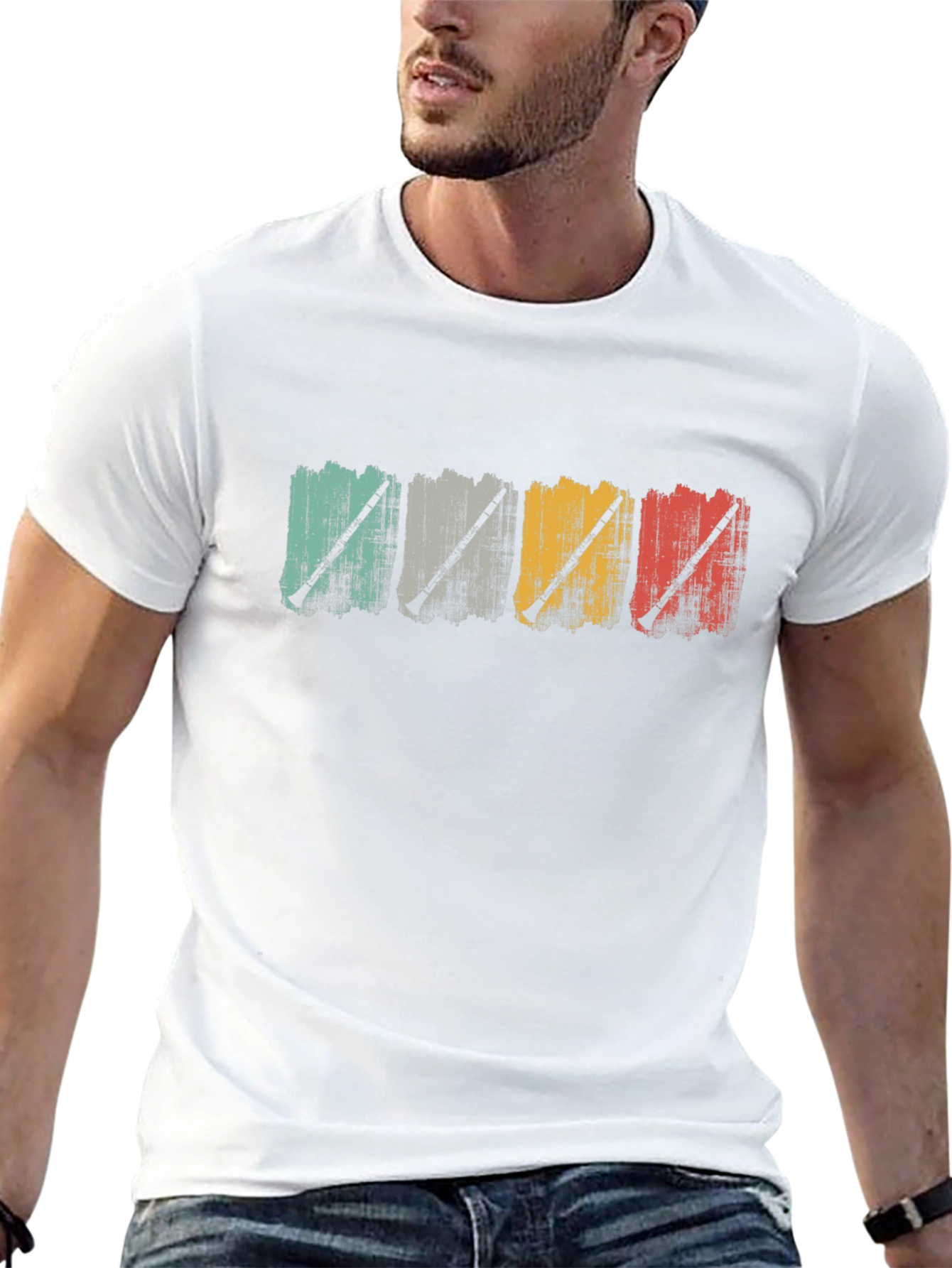 Retro Oboe Player Graphic T-Shirt