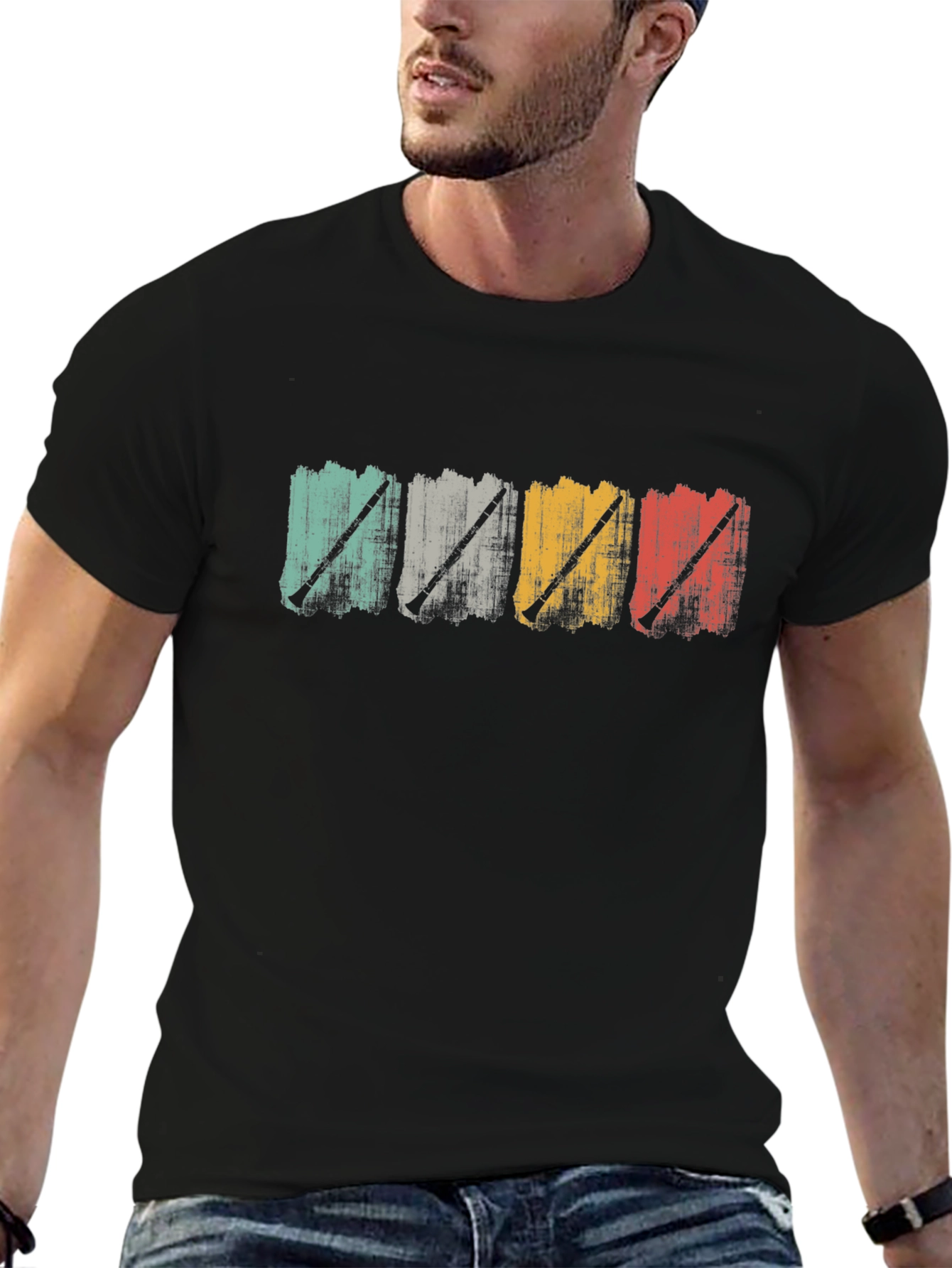 Retro Oboe Player Graphic T-Shirt