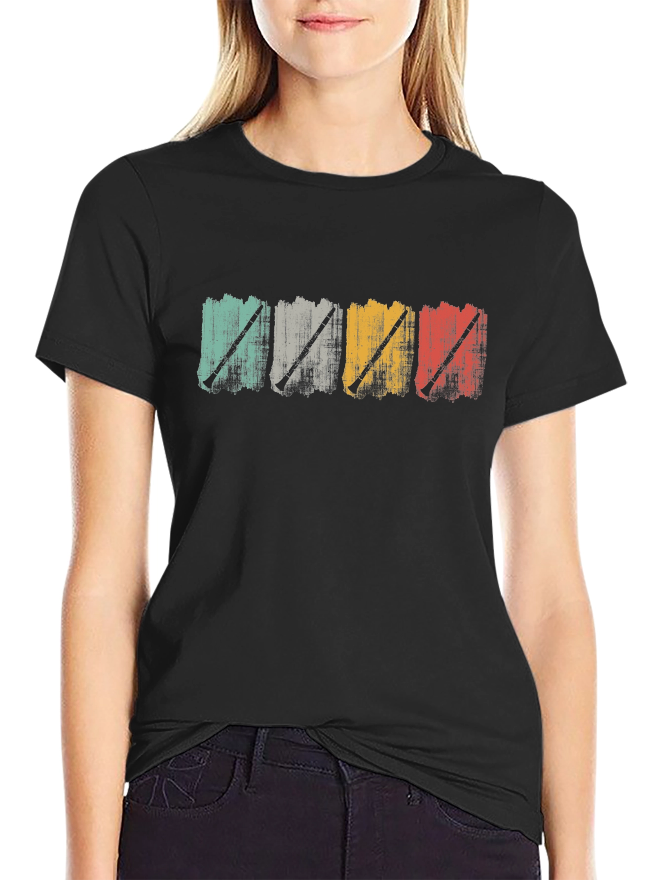 Retro Oboe Player Graphic T-Shirt