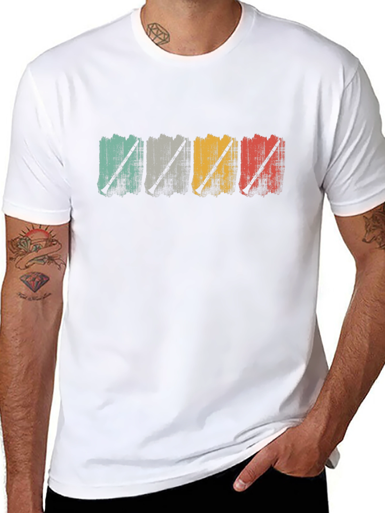 Retro Oboe Player Graphic T-Shirt
