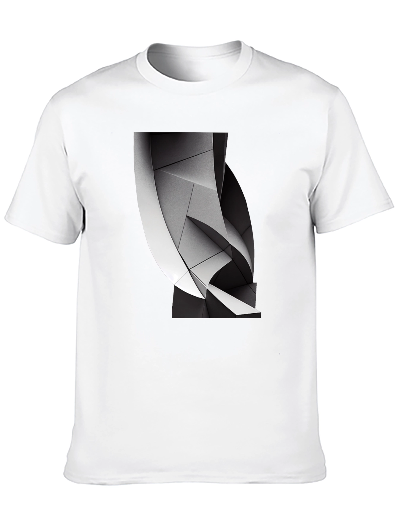 Abstract Geometric Graphic Print Black T-Shirt