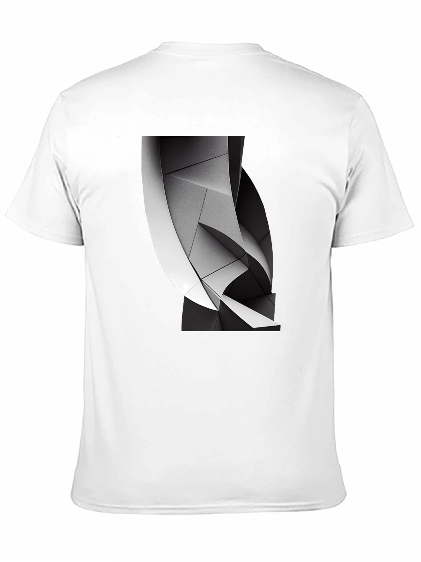 Abstract Geometric Graphic Print Black T-Shirt