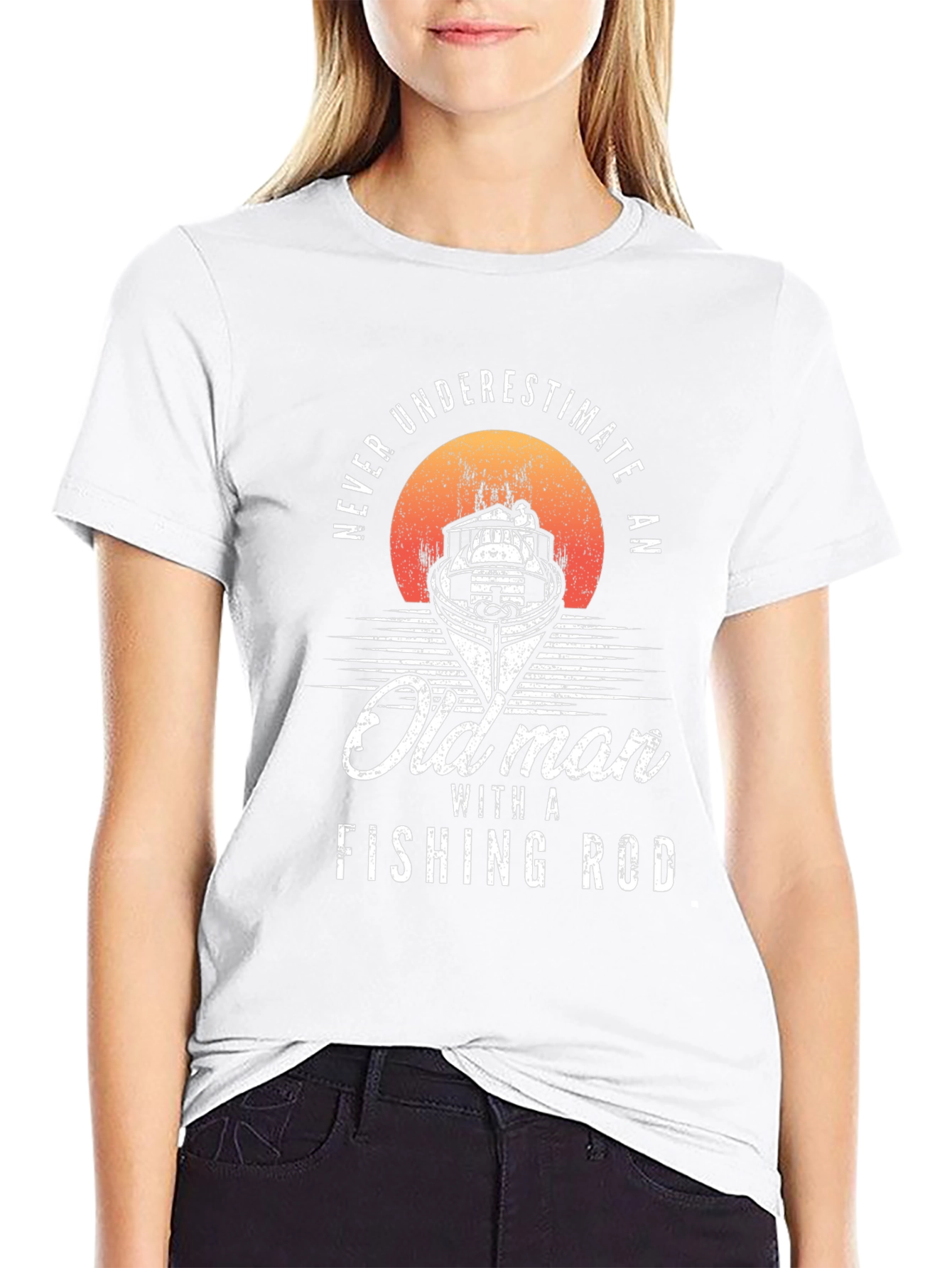 Never Underestimate Old Man Fishing Rod T-Shirt