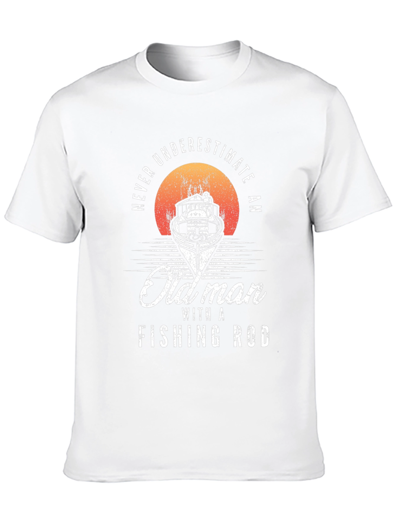 Never Underestimate Old Man Fishing Rod T-Shirt