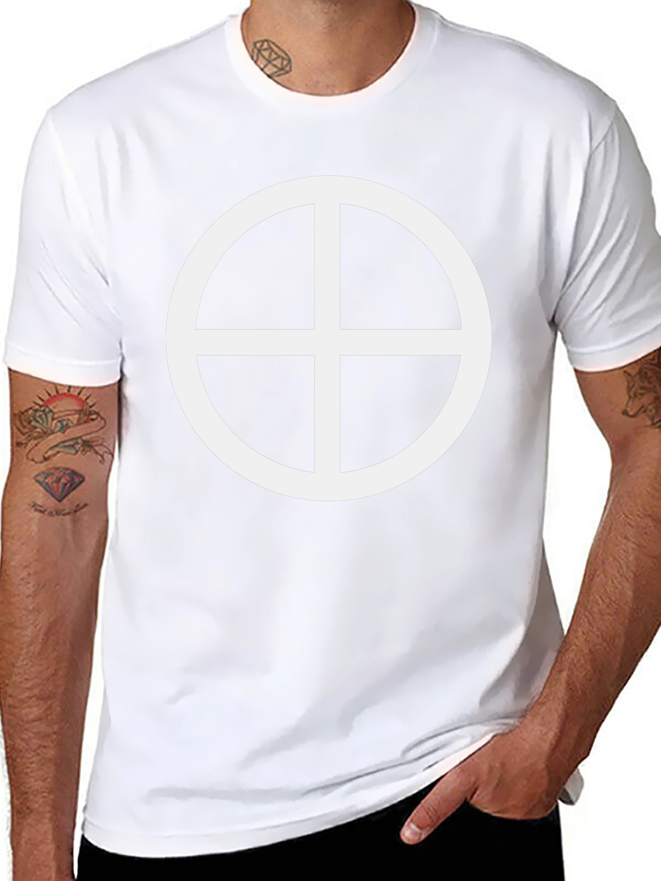 Black Shirt with White Sun Cross Symbol