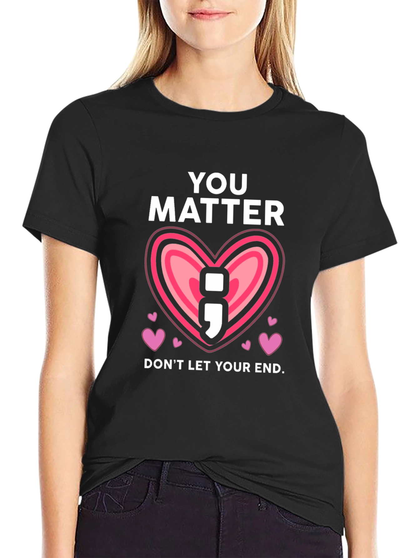 You Matter Semicolon Heart Graphic Tee