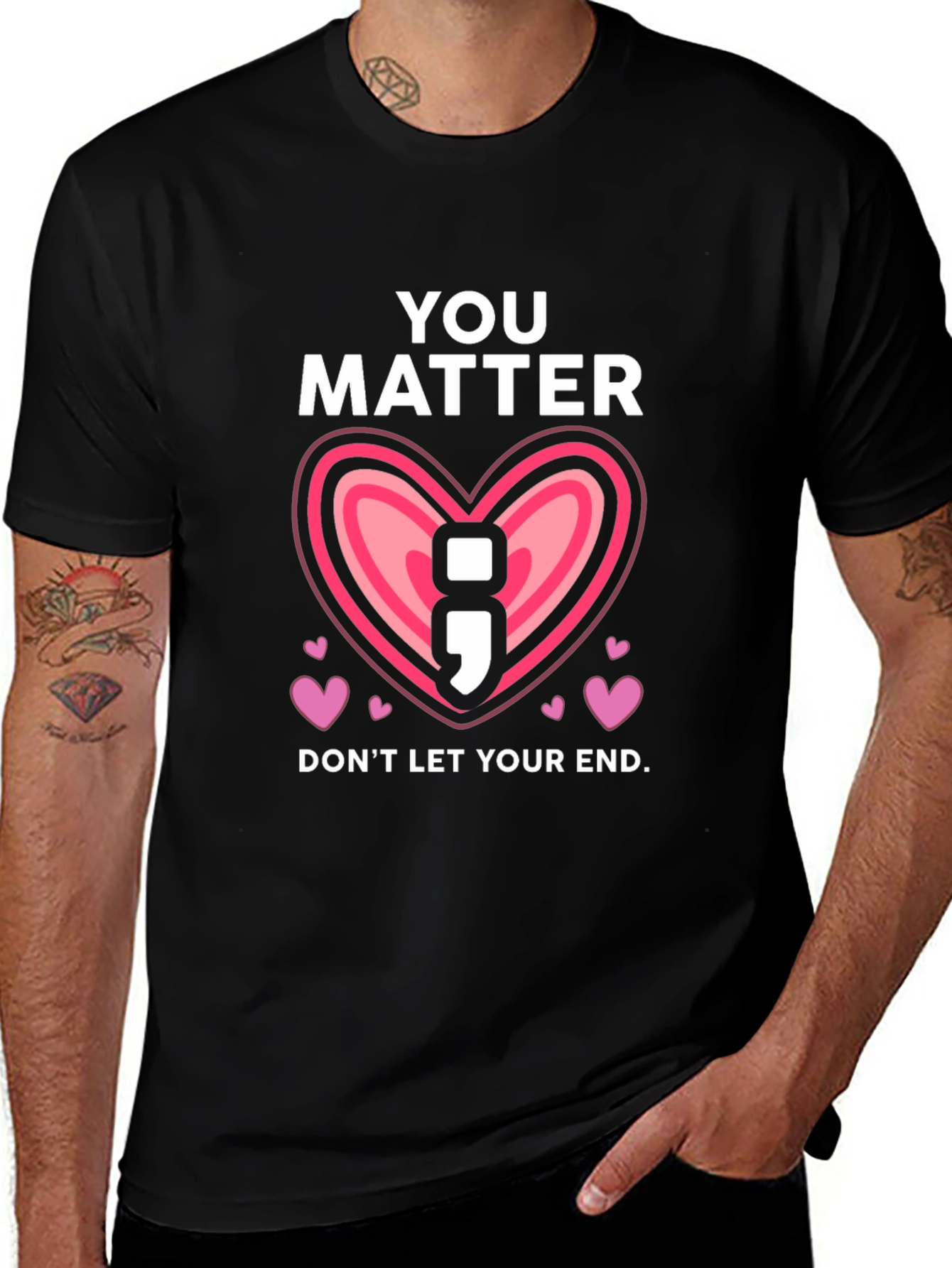 You Matter Semicolon Heart Graphic Tee