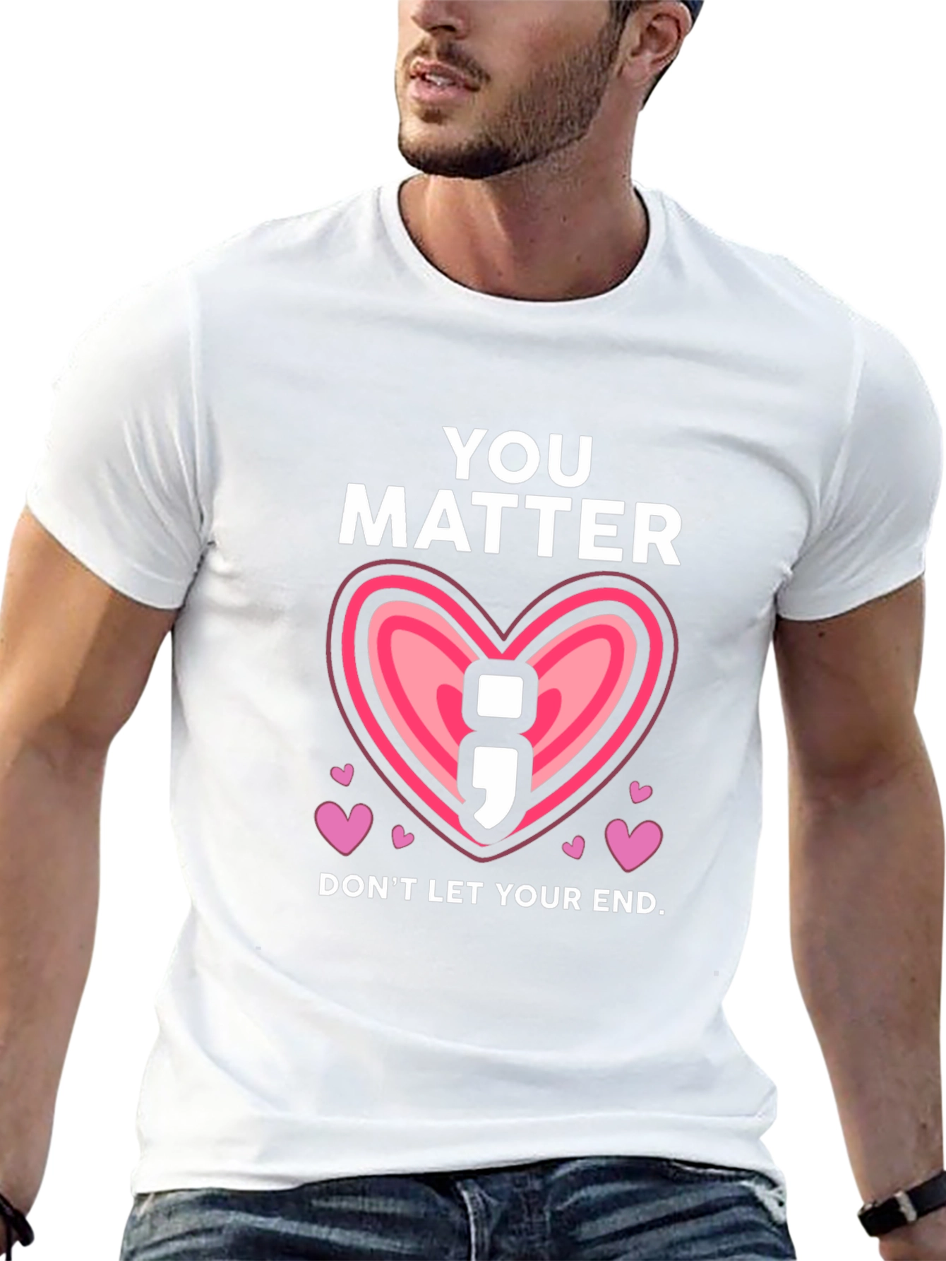 You Matter Semicolon Heart Graphic Tee