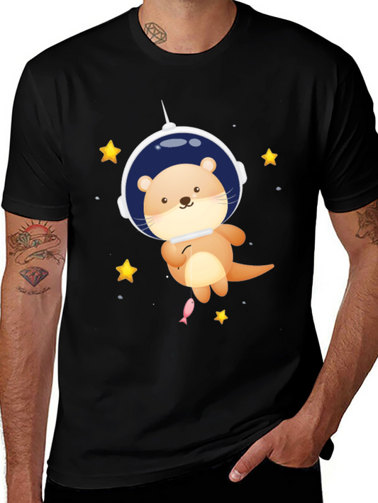 Otter Astronaut Graphic Tee - Space Adventure T-Shirt