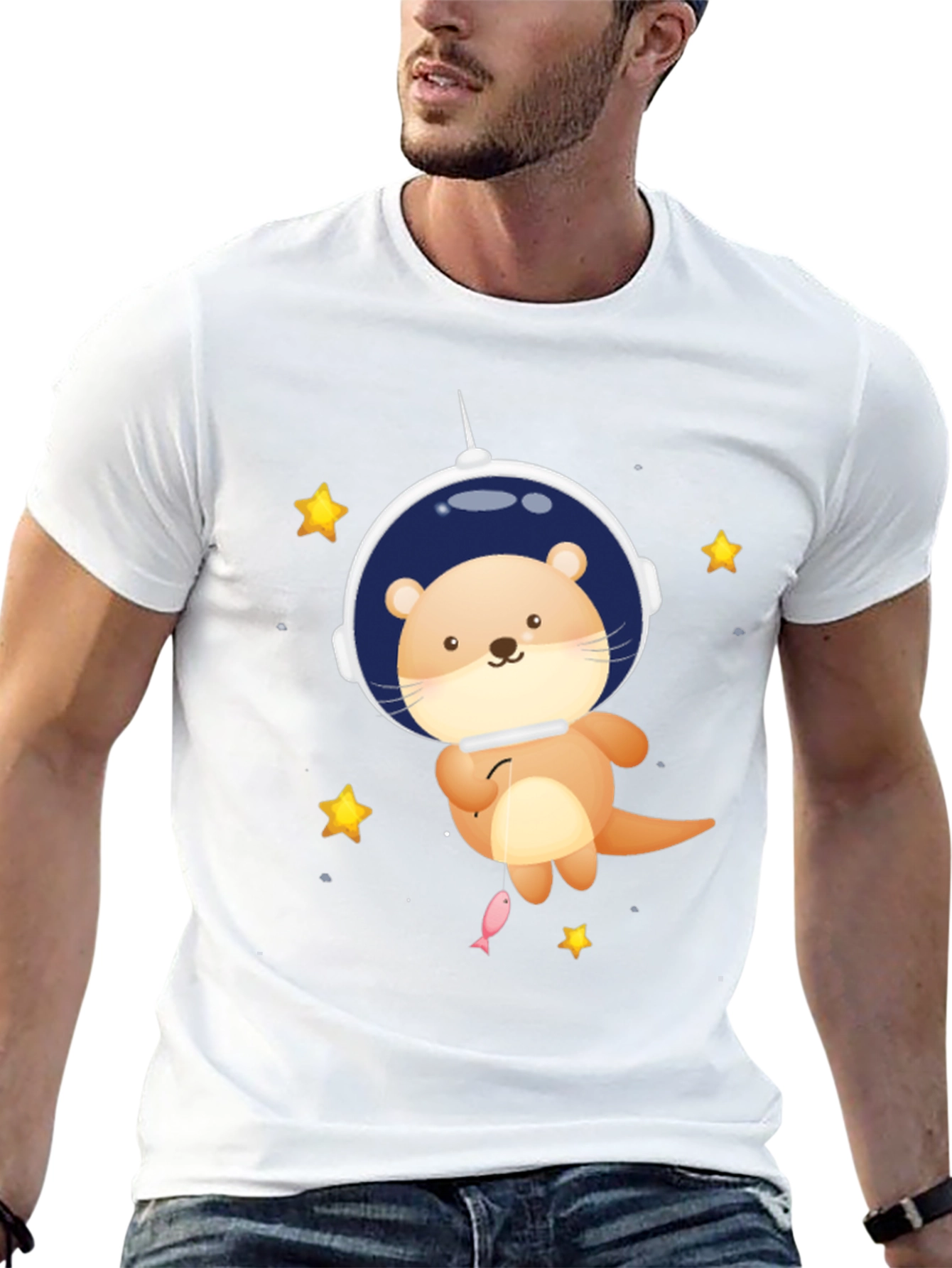Otter Astronaut Graphic Tee - Space Adventure T-Shirt
