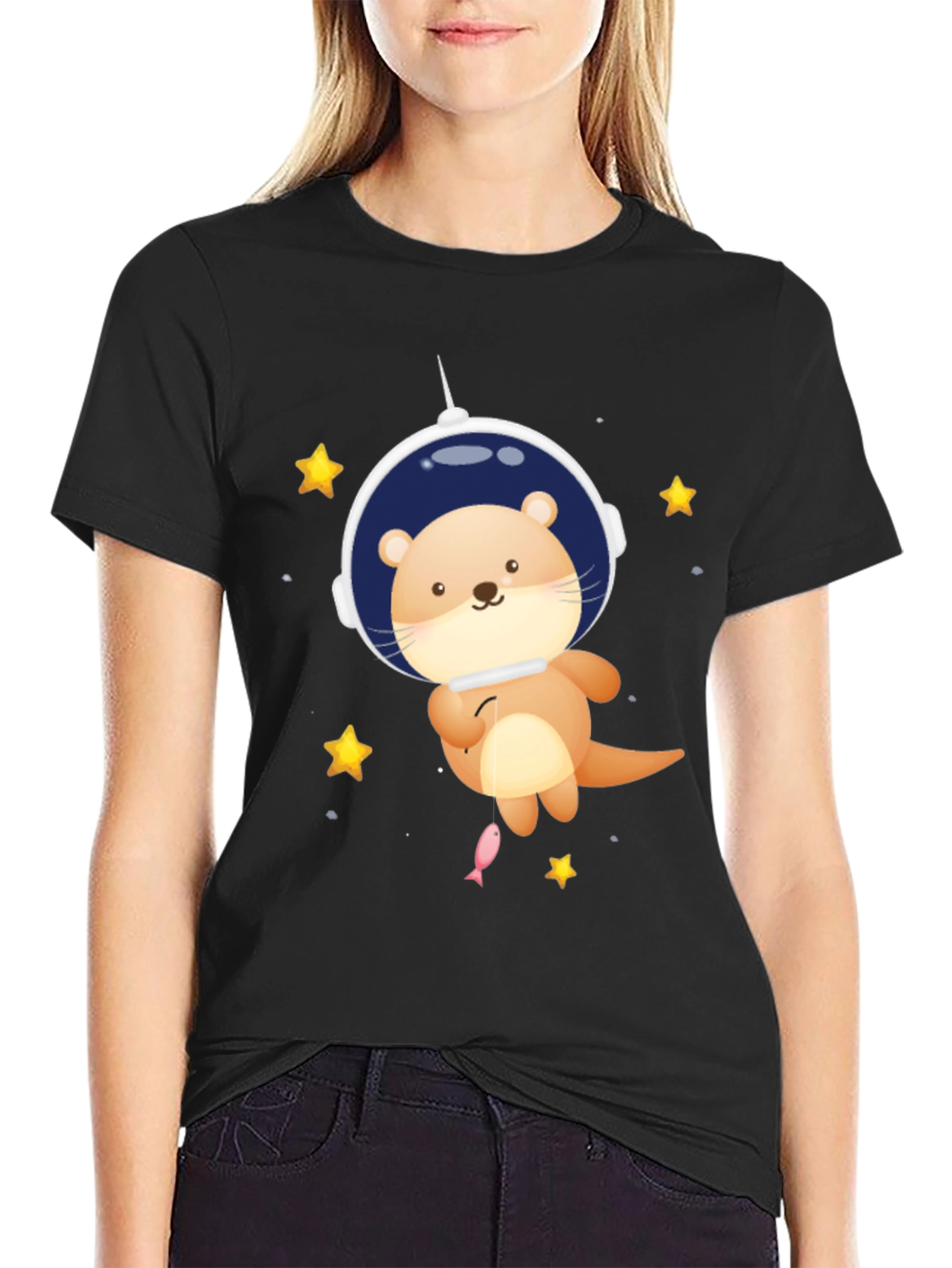 Otter Astronaut Graphic Tee - Space Adventure T-Shirt