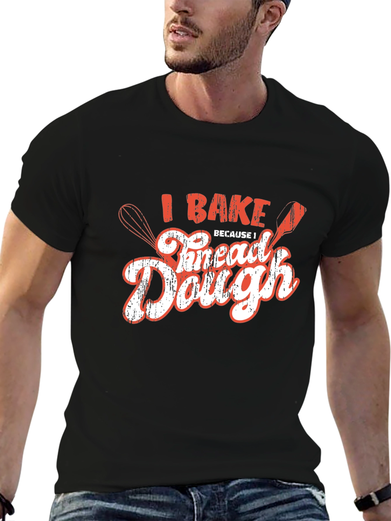 I Bake Because I Knead Dough Black T-Shirt