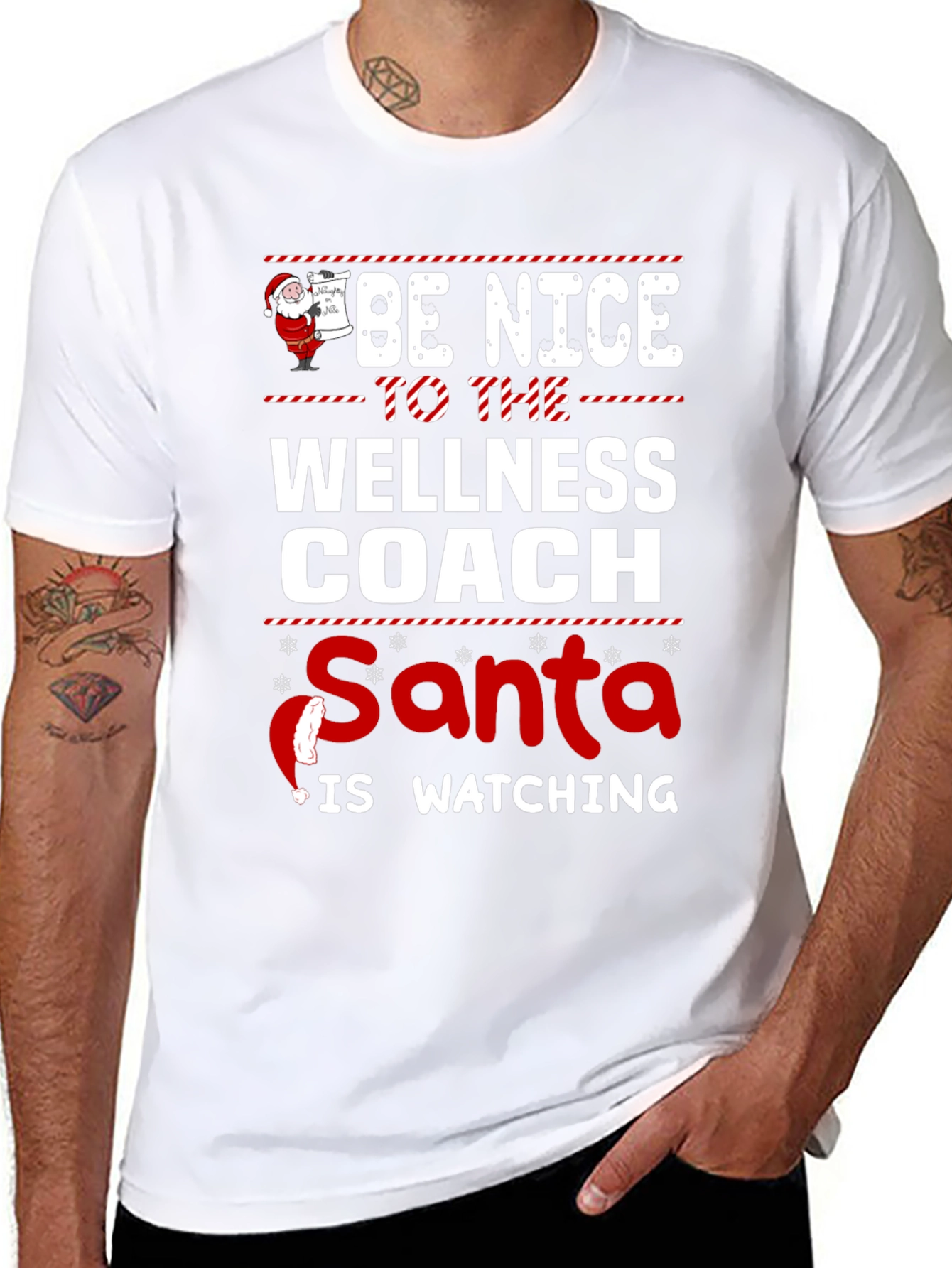 Wellness Coach Santa Watching T-Shirt
