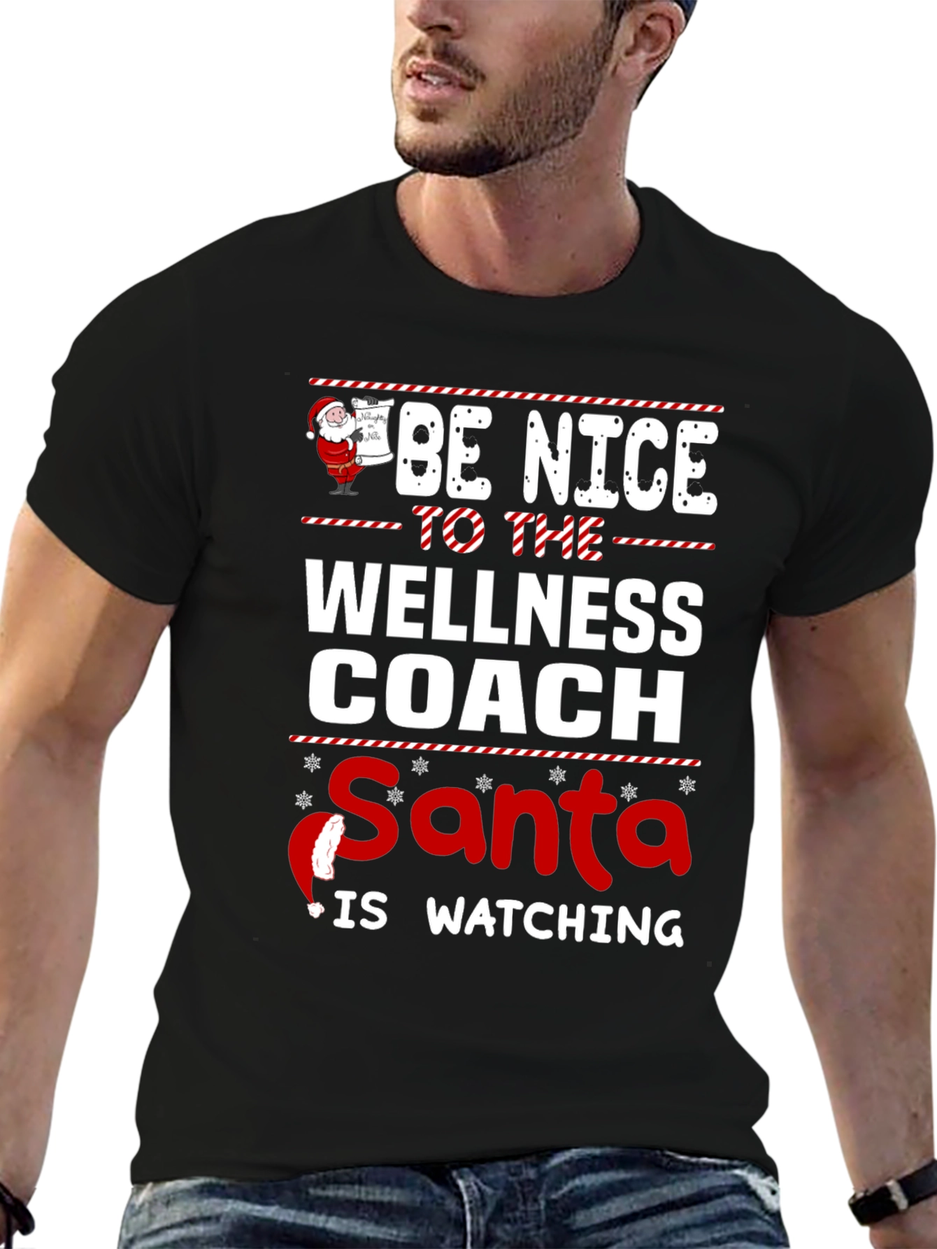 Wellness Coach Santa Watching T-Shirt