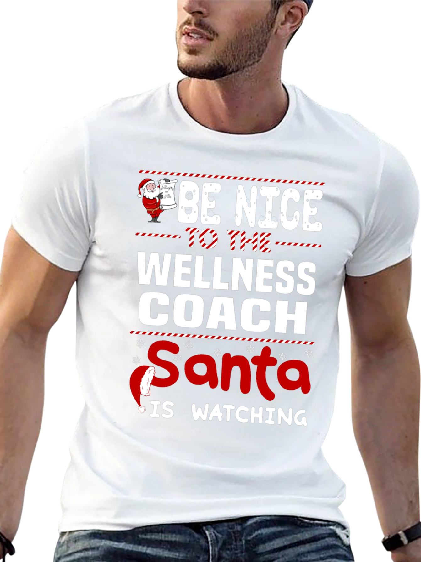 Wellness Coach Santa Watching T-Shirt