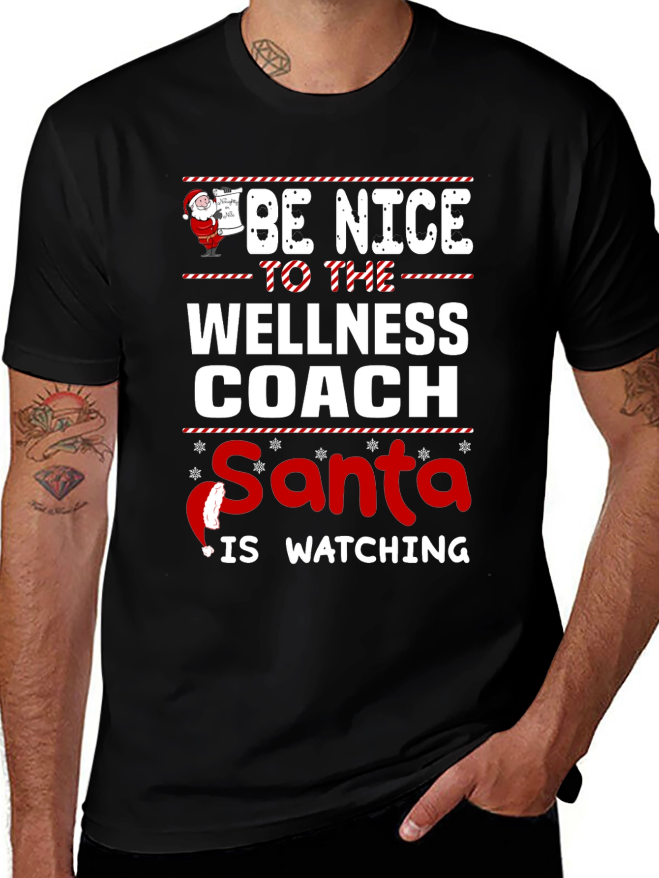 Wellness Coach Santa Watching T-Shirt