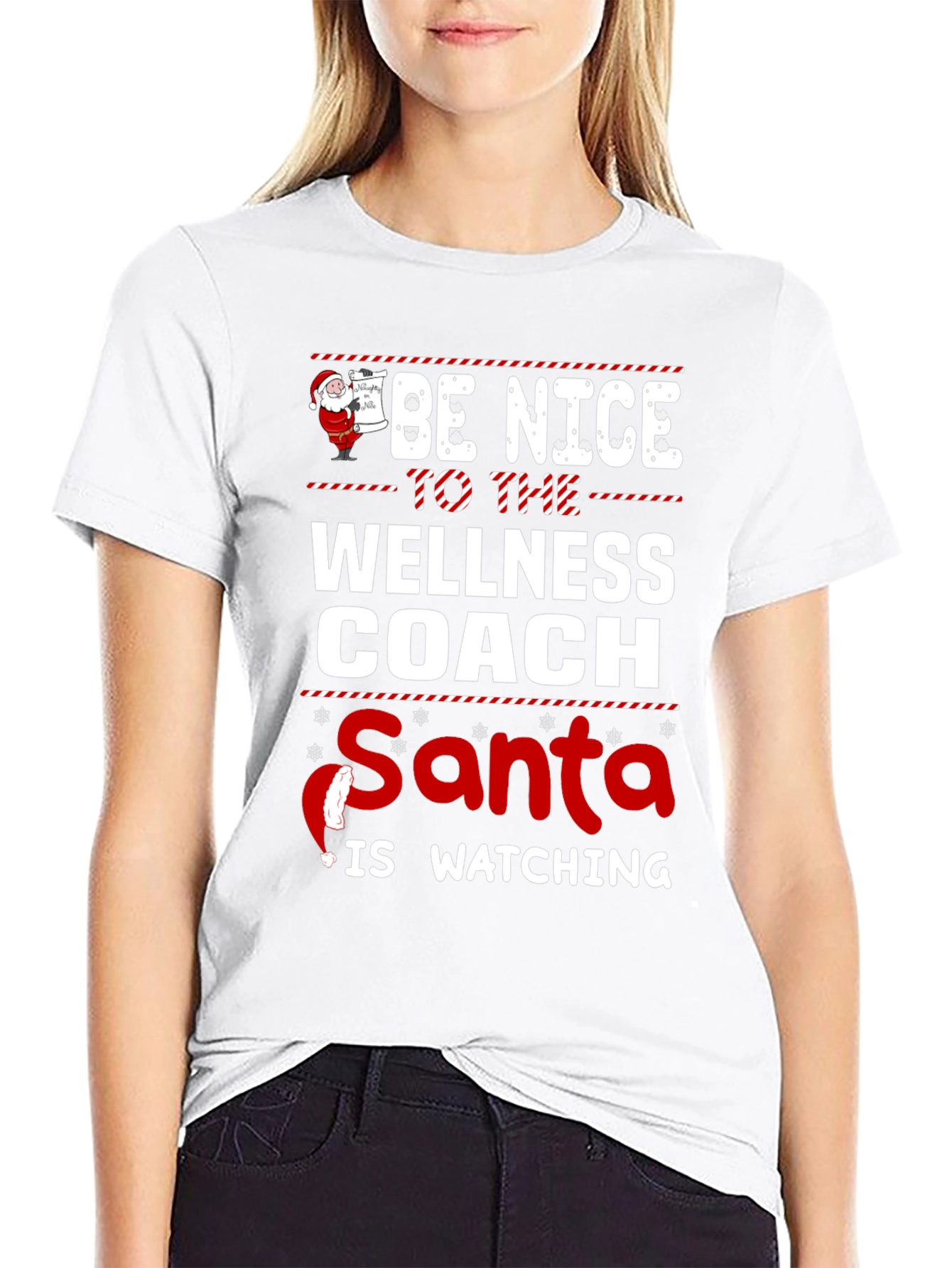 Wellness Coach Santa Watching T-Shirt