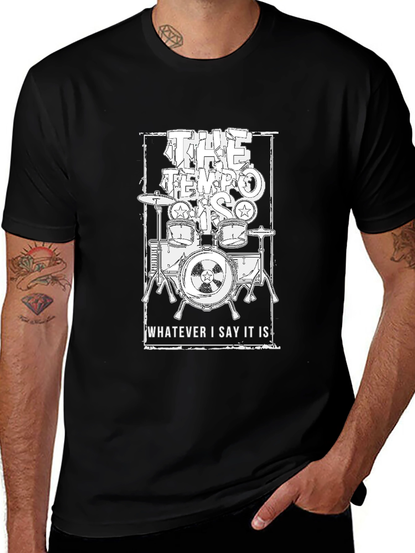 The Tempo Kills T-Shirt - Drum Kit Design