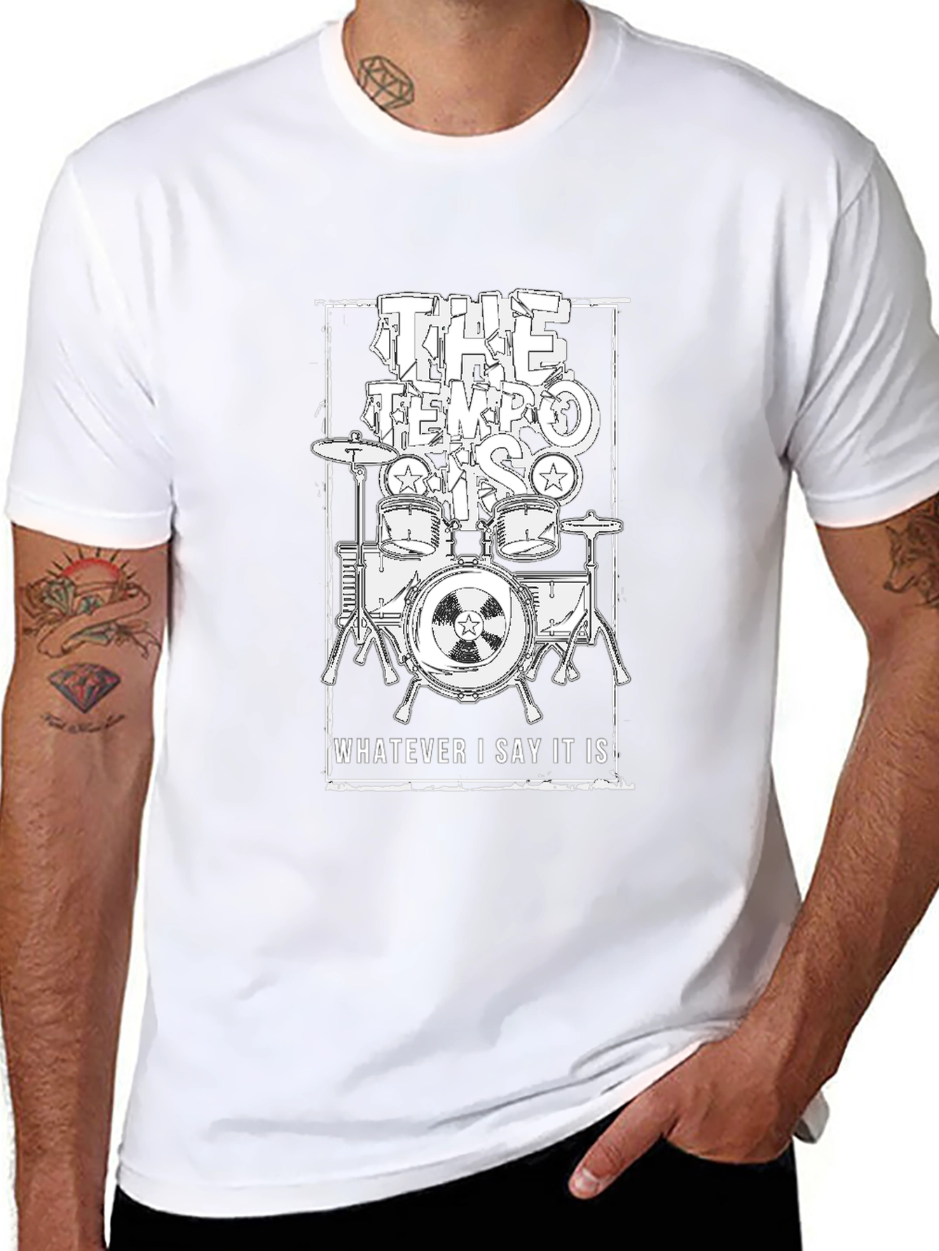 The Tempo Kills T-Shirt - Drum Kit Design