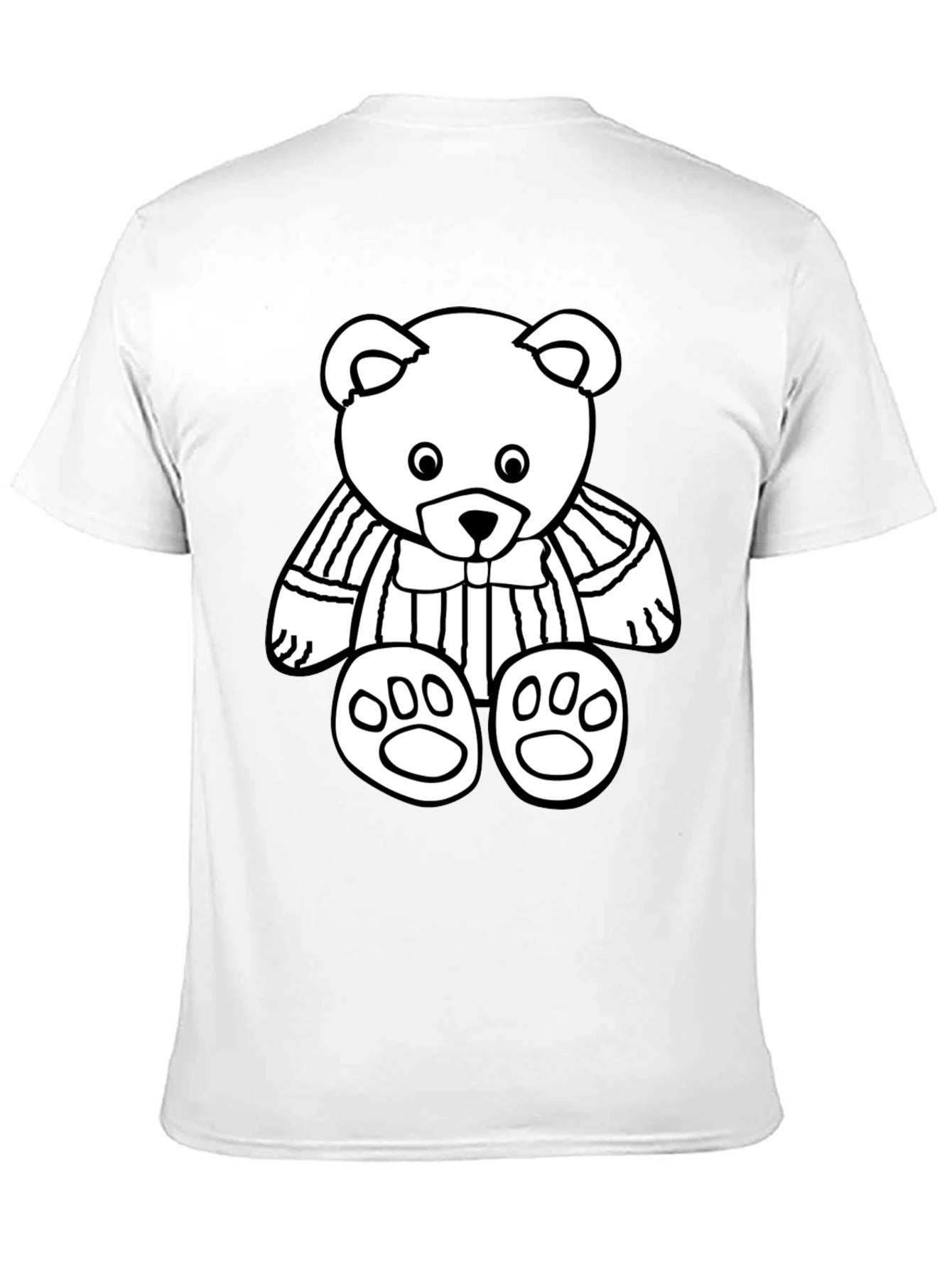 Black T-Shirt with Cute Bear Graphic Print