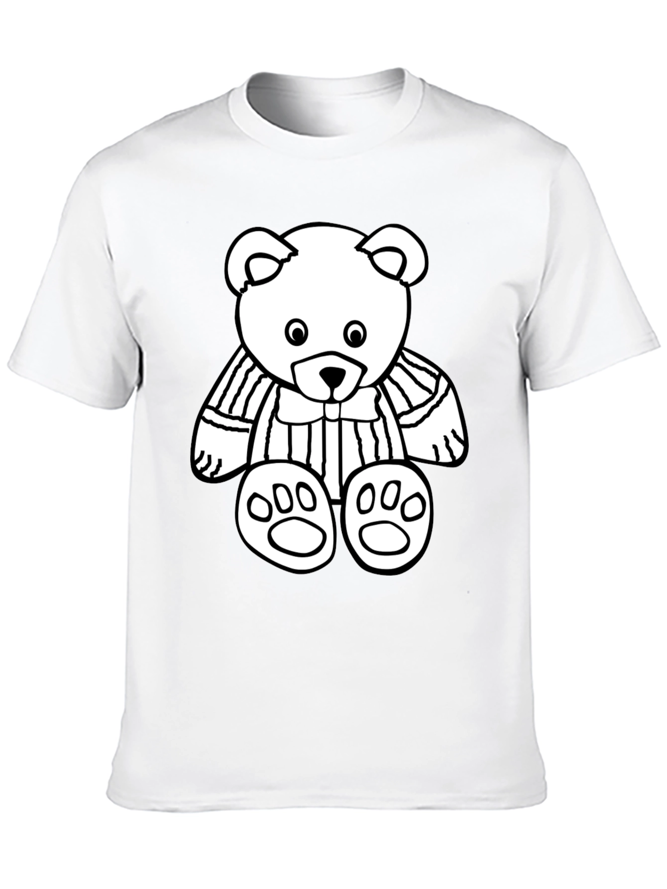 Black T-Shirt with Cute Bear Graphic Print