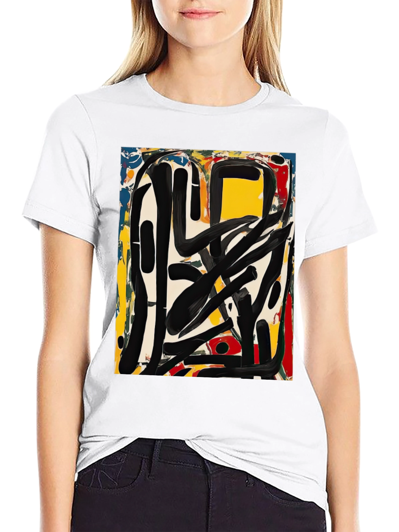 Abstract Art Graphic Tee - Modern Black T-Shirt