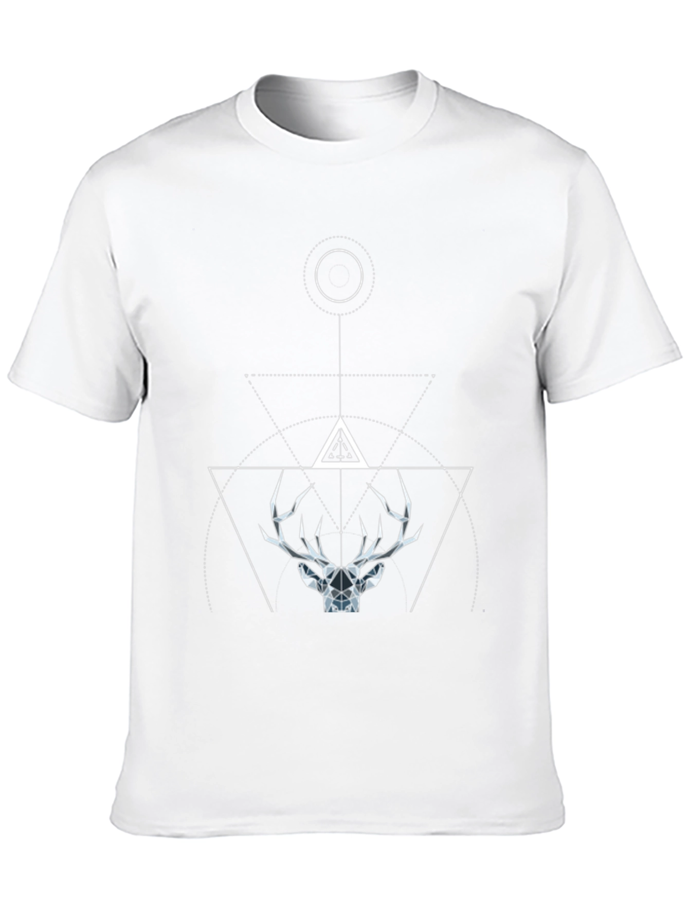 Geometric Deer Graphic Tee - Modern Black T-Shirt