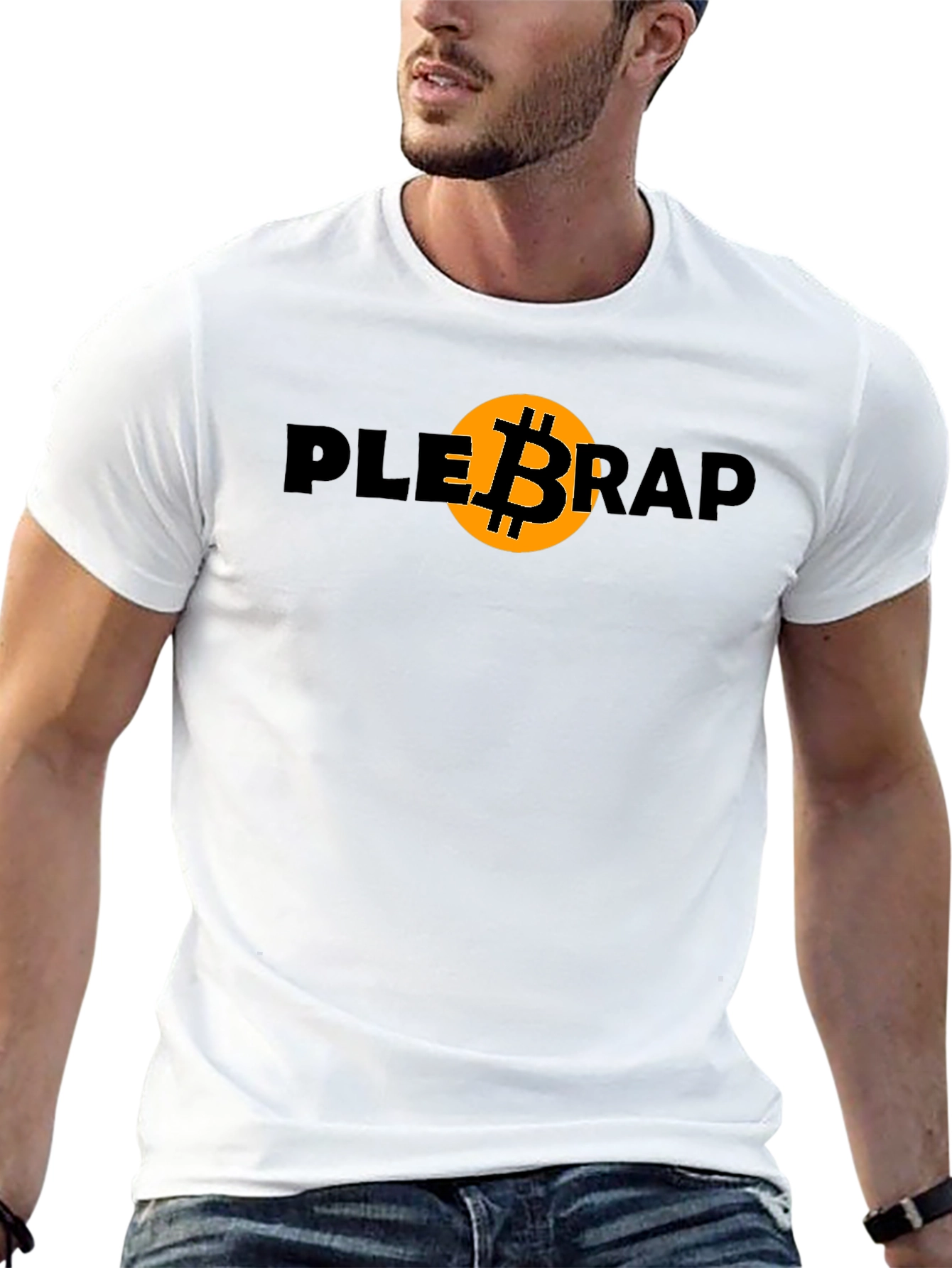 Plebrap Bitcoin Graphic Tee - Black Crypto T-Shirt